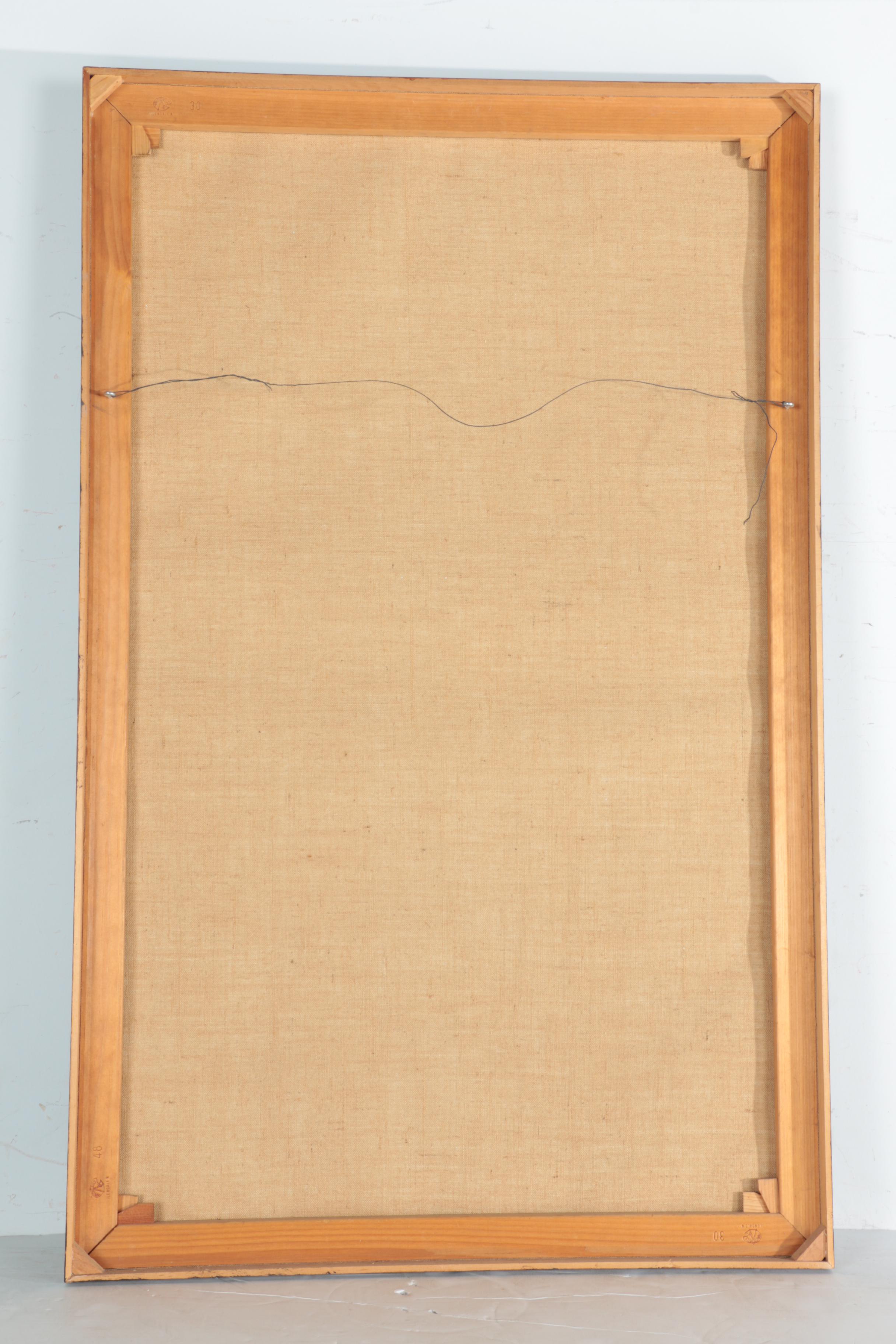 A. Scott 1967 Oil on Burlap "Domino 11"