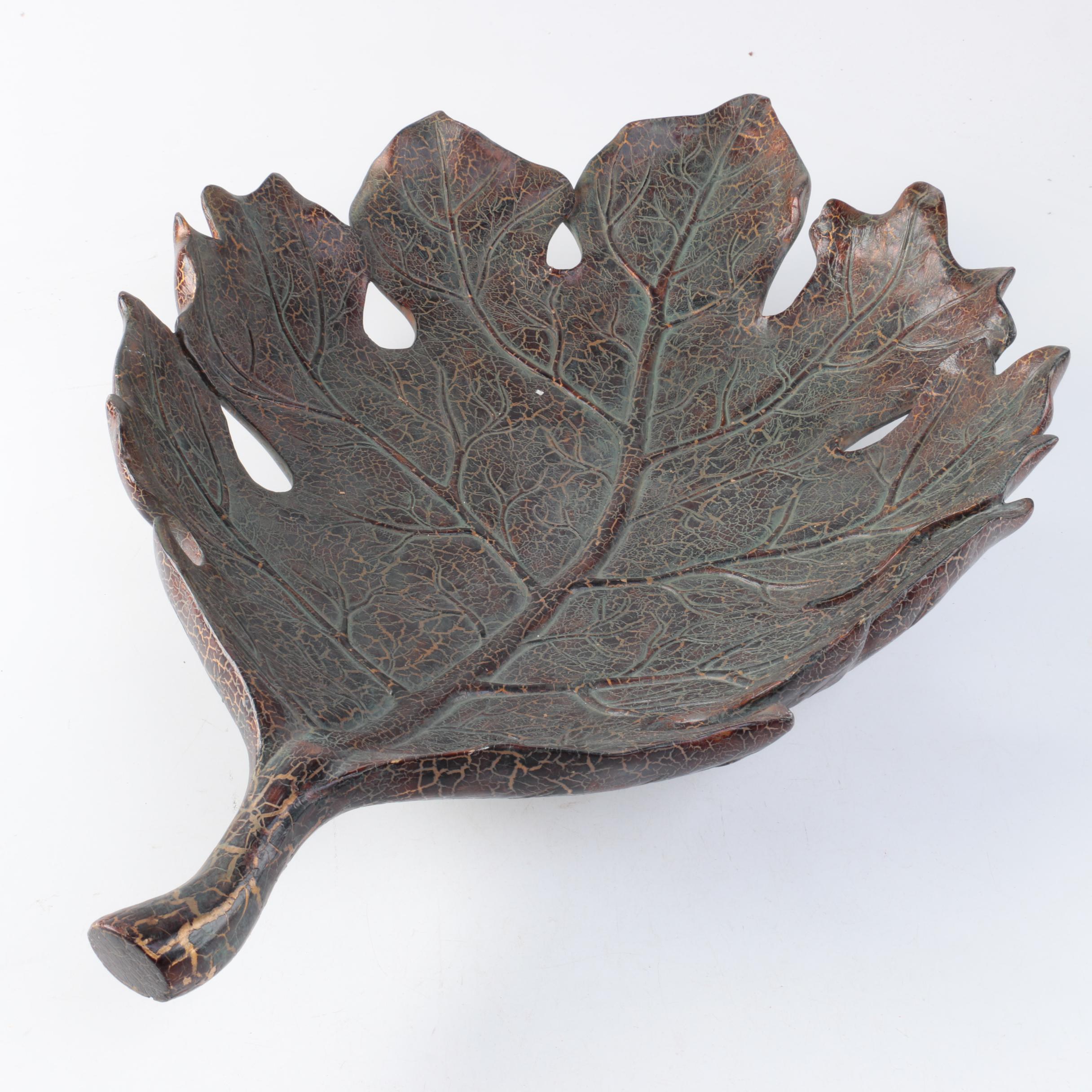 Oak Leaf Bowl with Acorn Figures