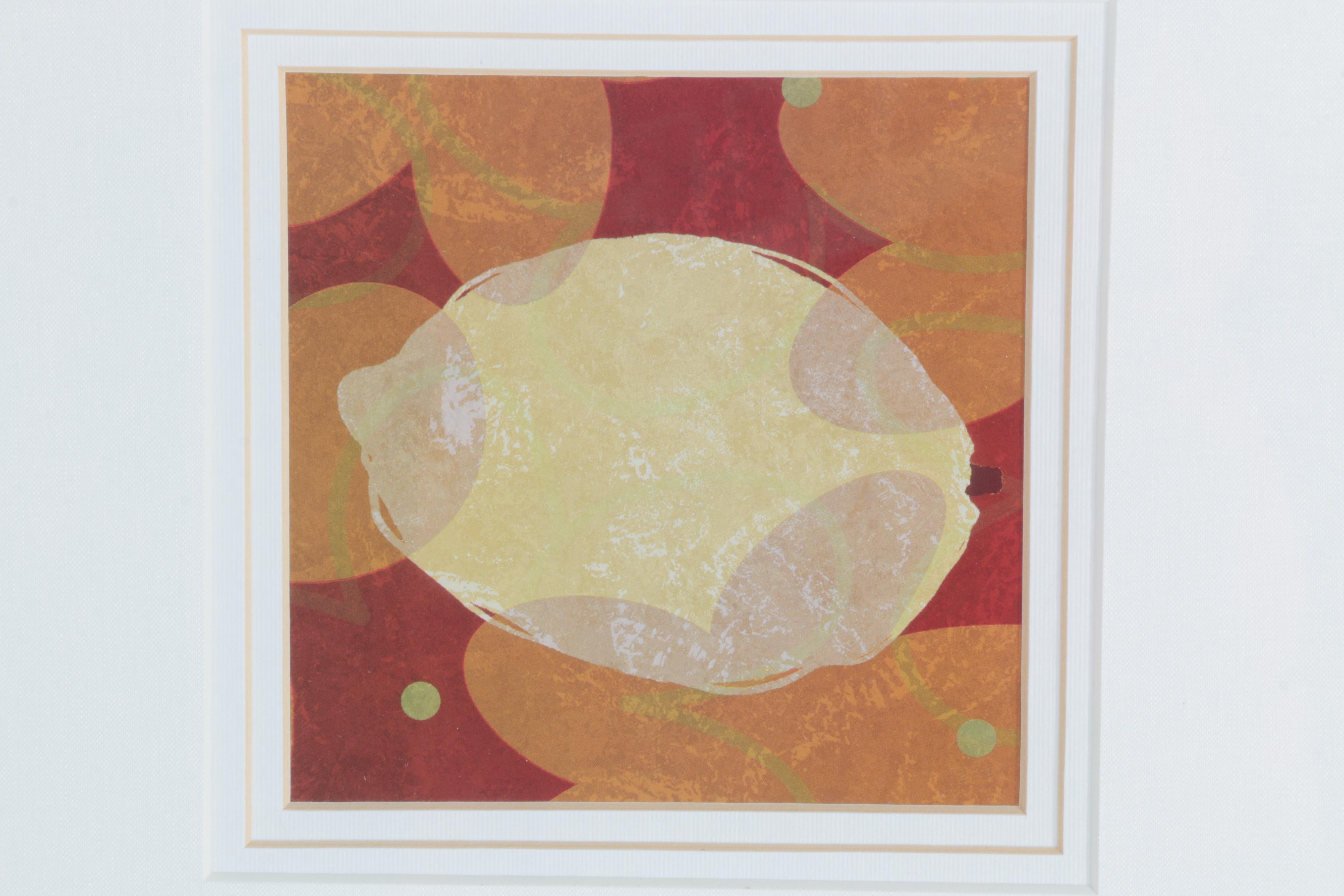 Offset Lithograph of Abstract Lemon