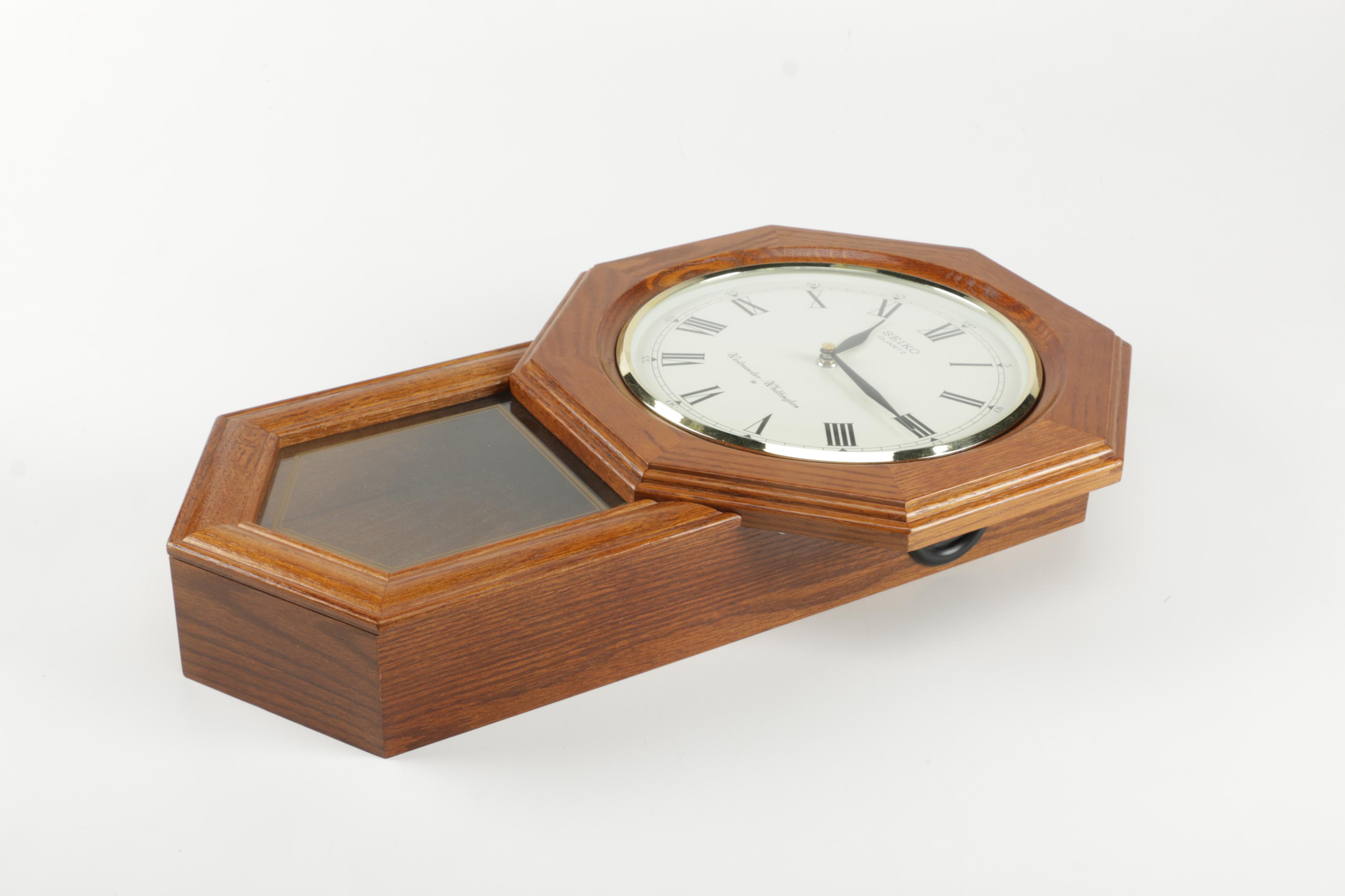 Wooden Framed Pendulum Wall Clock