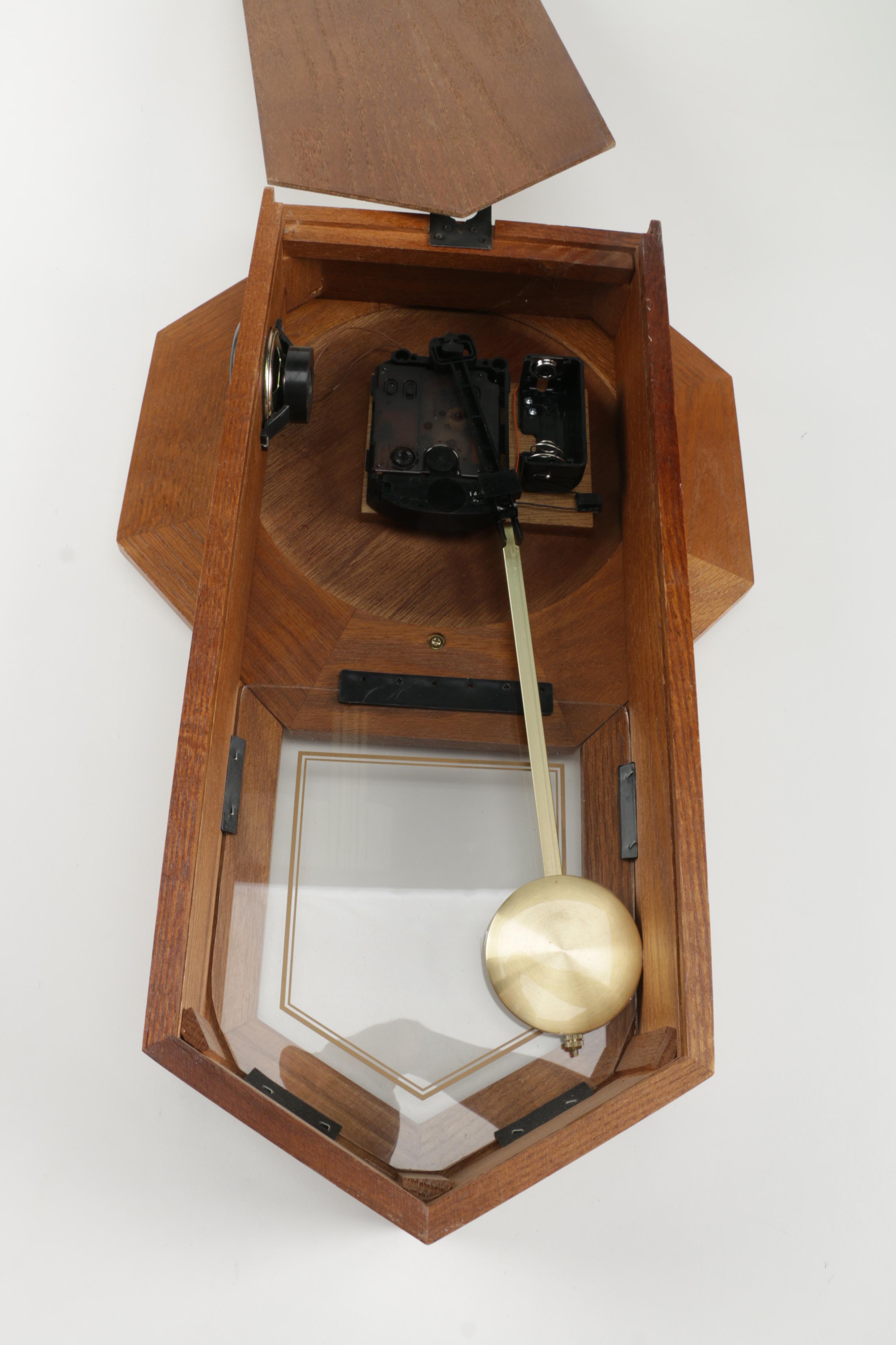 Wooden Framed Pendulum Wall Clock