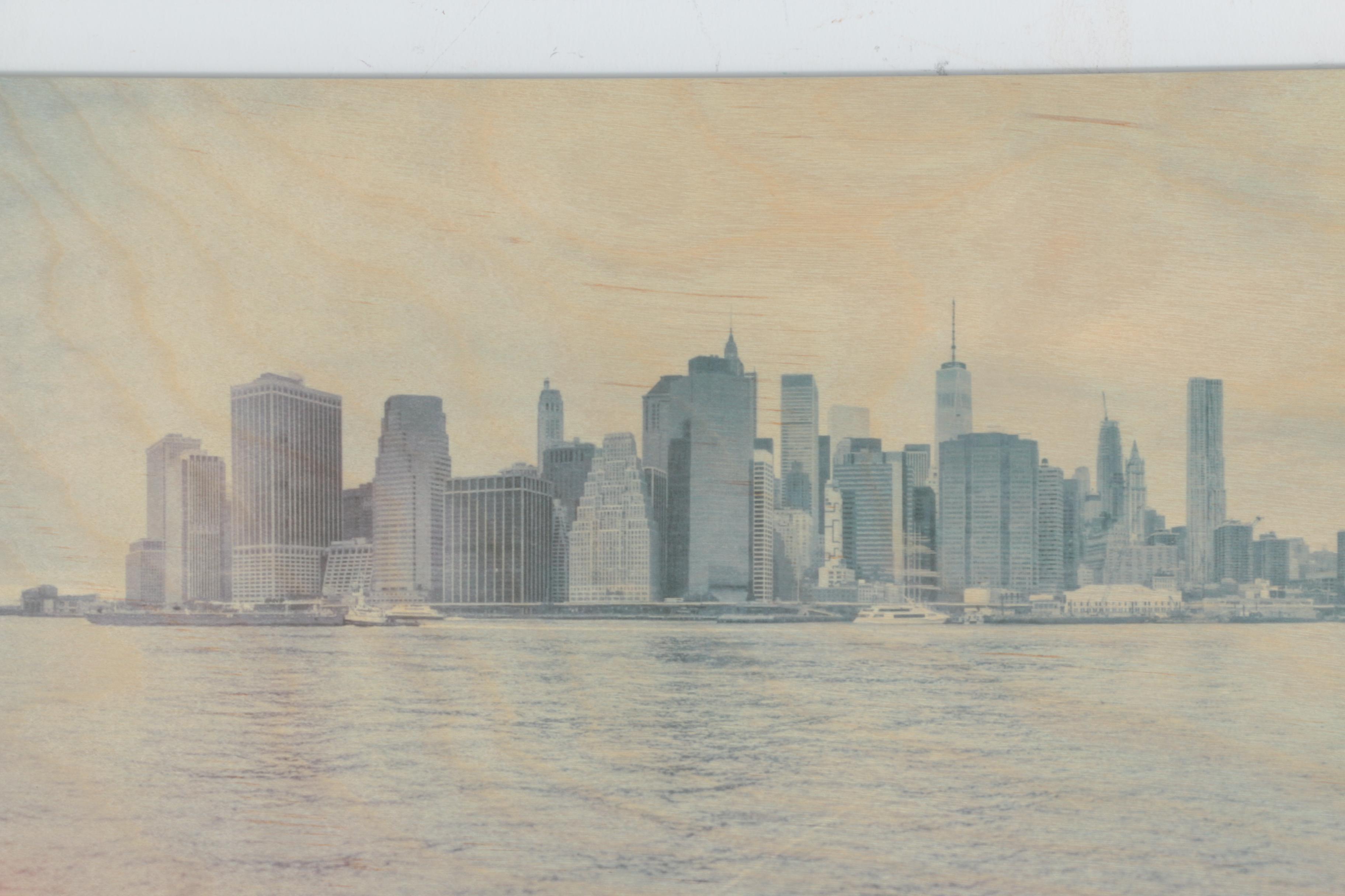 Giclee Print on Wood Panel of Manhattan Skyline