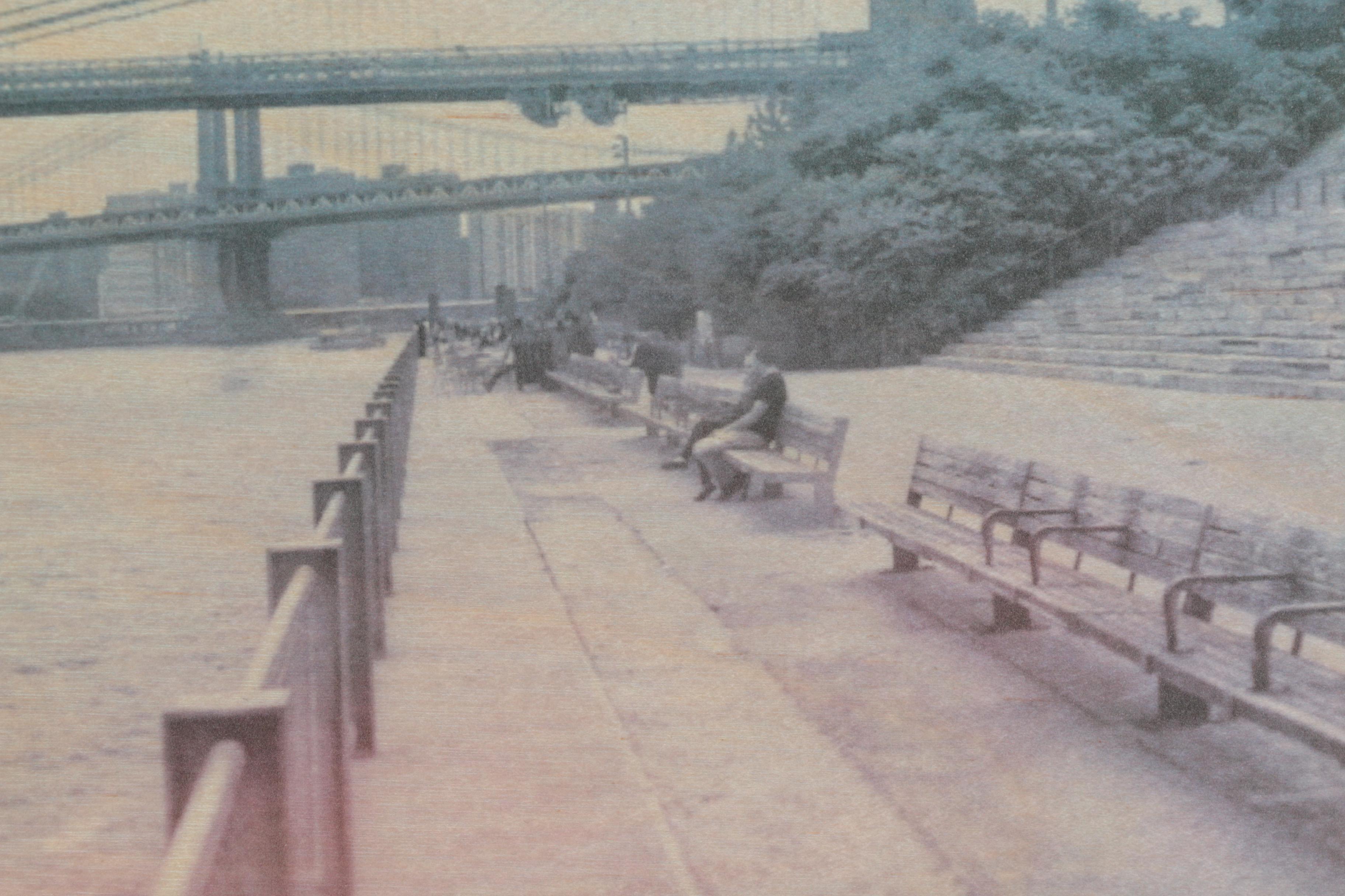 Giclee Print on Wood Panel of Manhattan Skyline