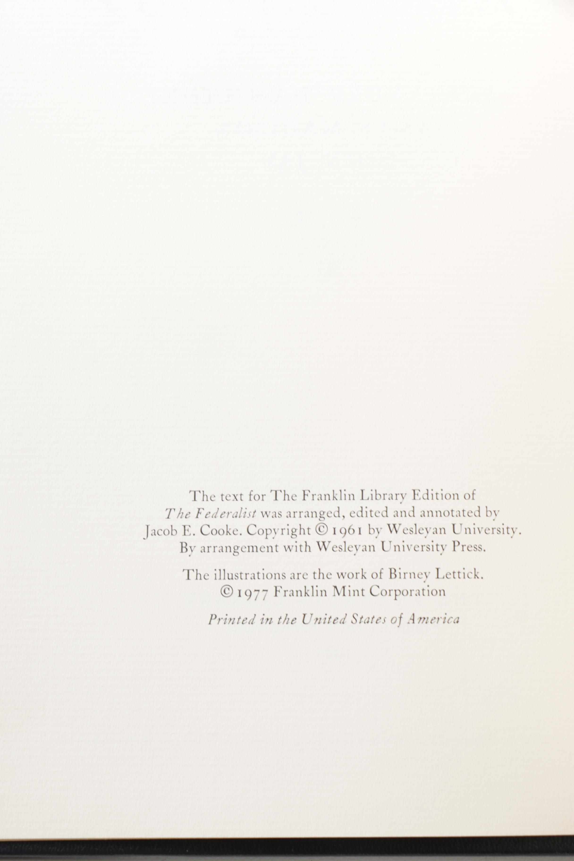 Franklin Library "100 Greatest Books of All Time" American Political Writings