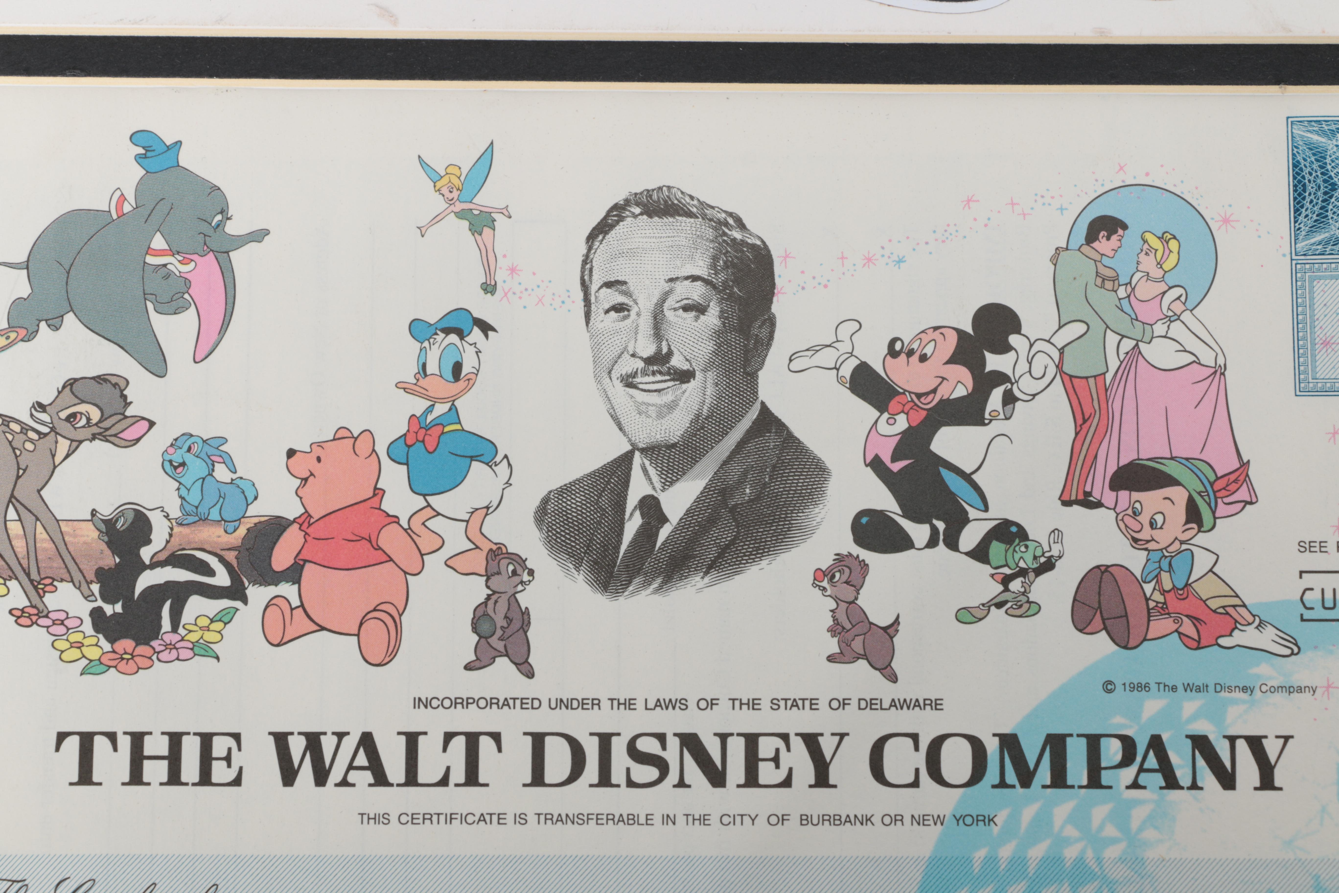 One Original Drawing and a Single Share of Walt Disney Stock