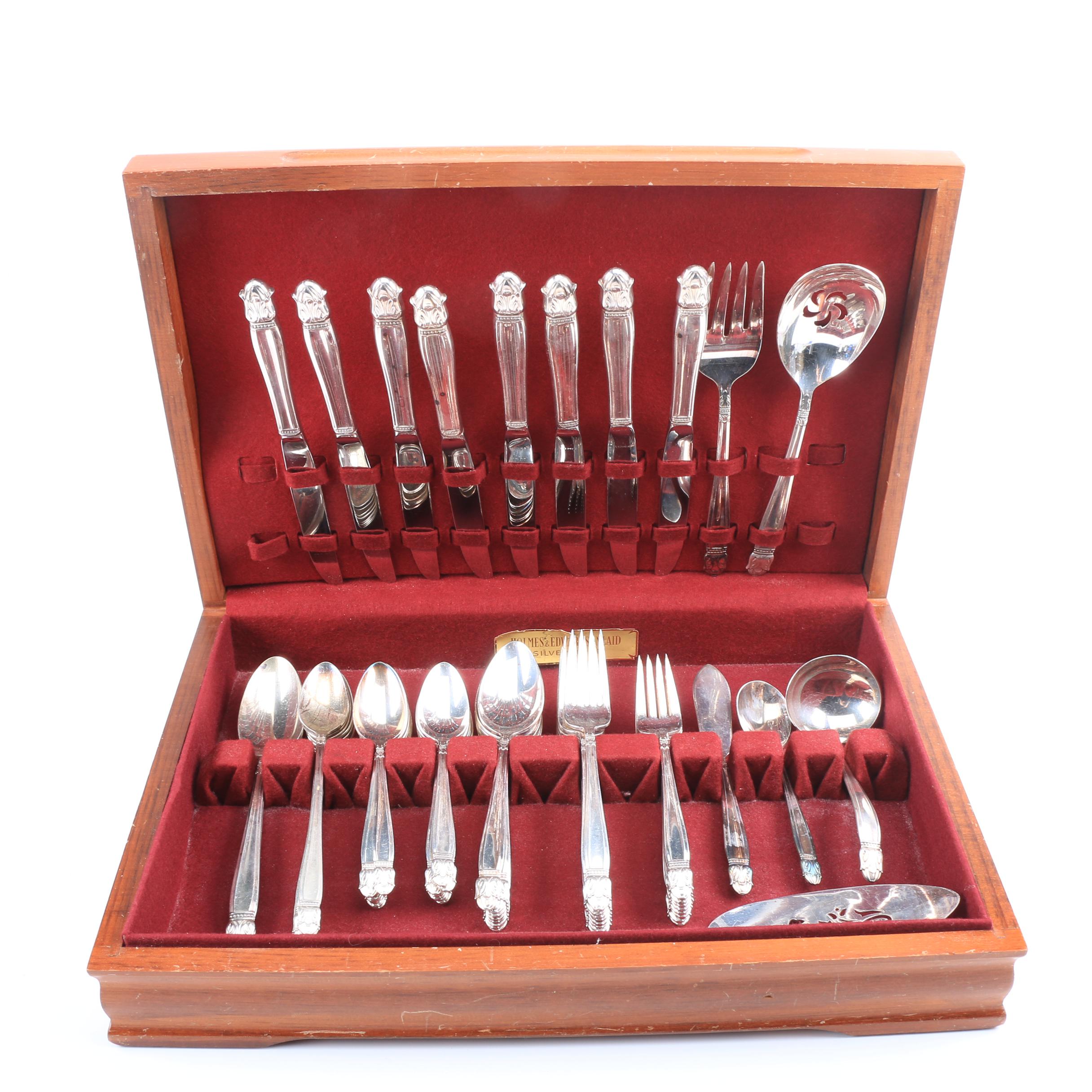 Holmes & Edwards "Danish Princess" Silver Plate Flatware in Chest