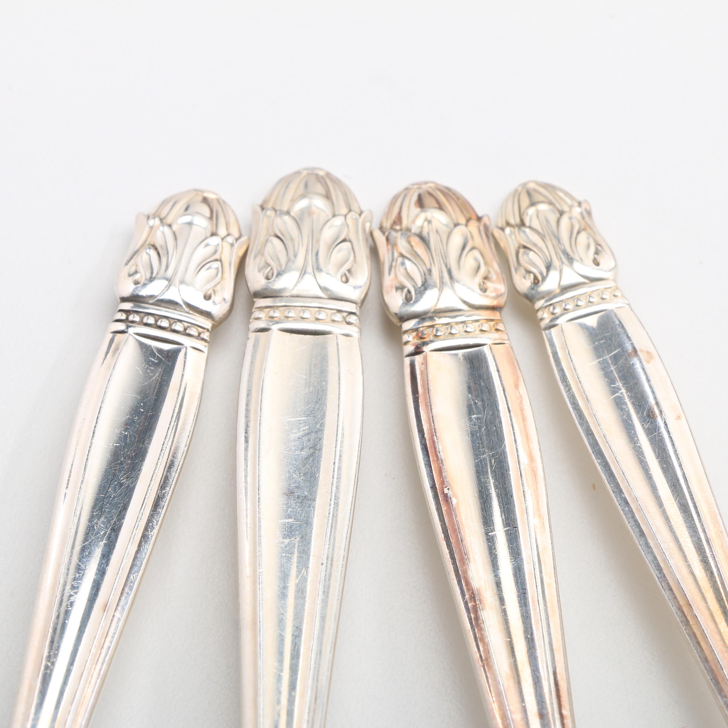 Holmes & Edwards "Danish Princess" Silver Plate Flatware in Chest