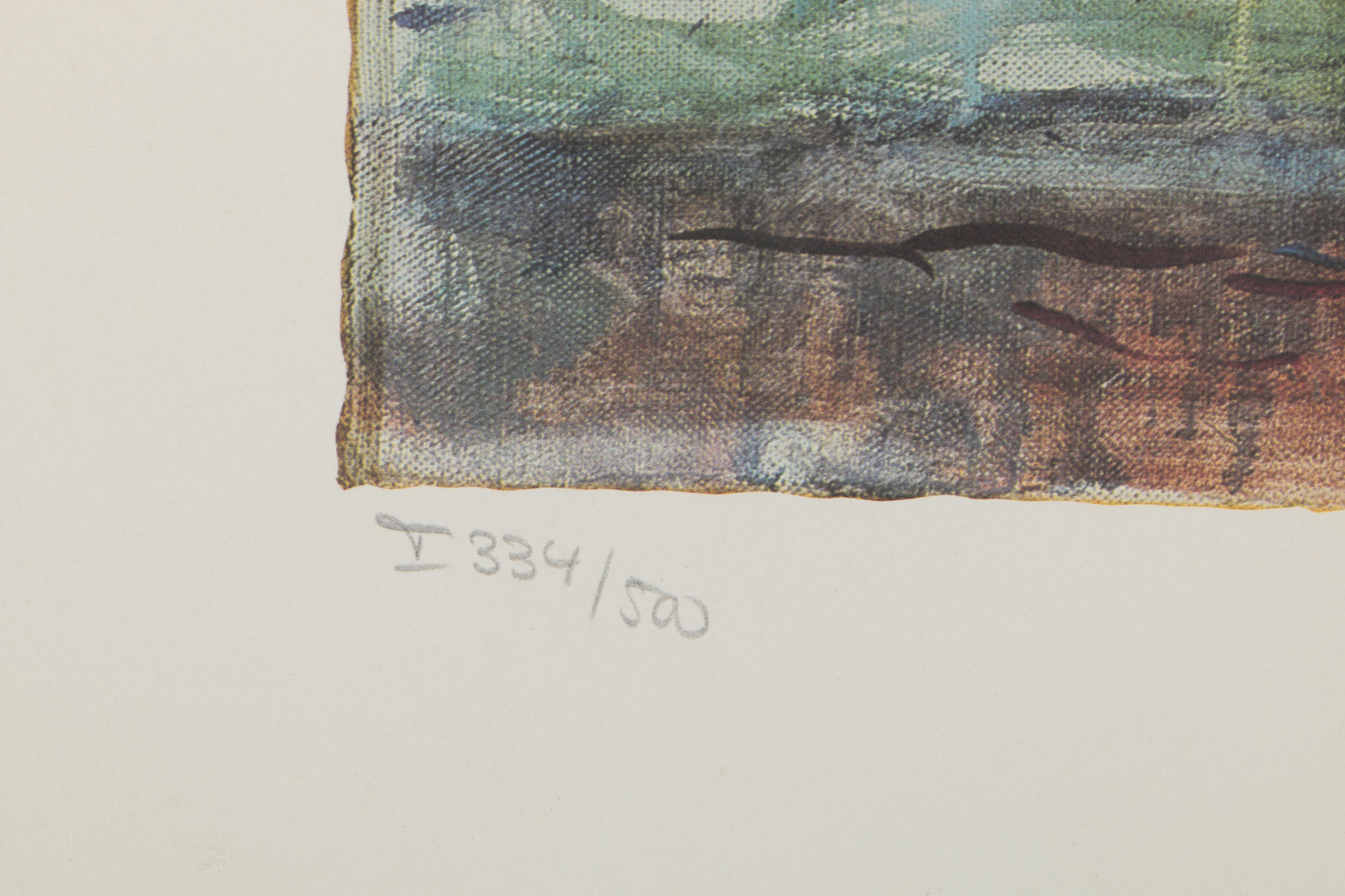 Limited Edition Offset Lithograph after Marc Chagall "Still Life with Flowers"