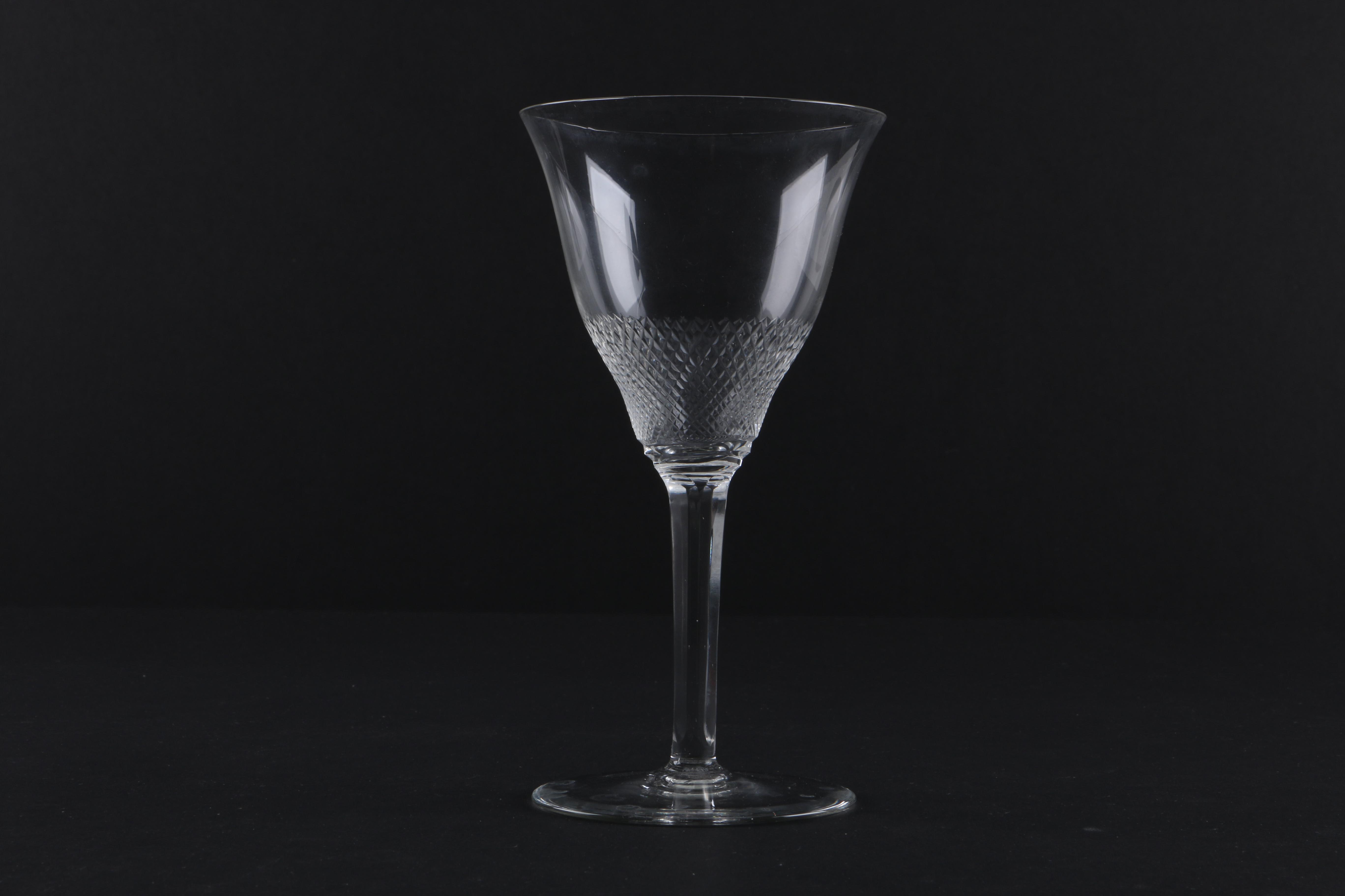 Cordial Glasses with Cross-Hatching Design