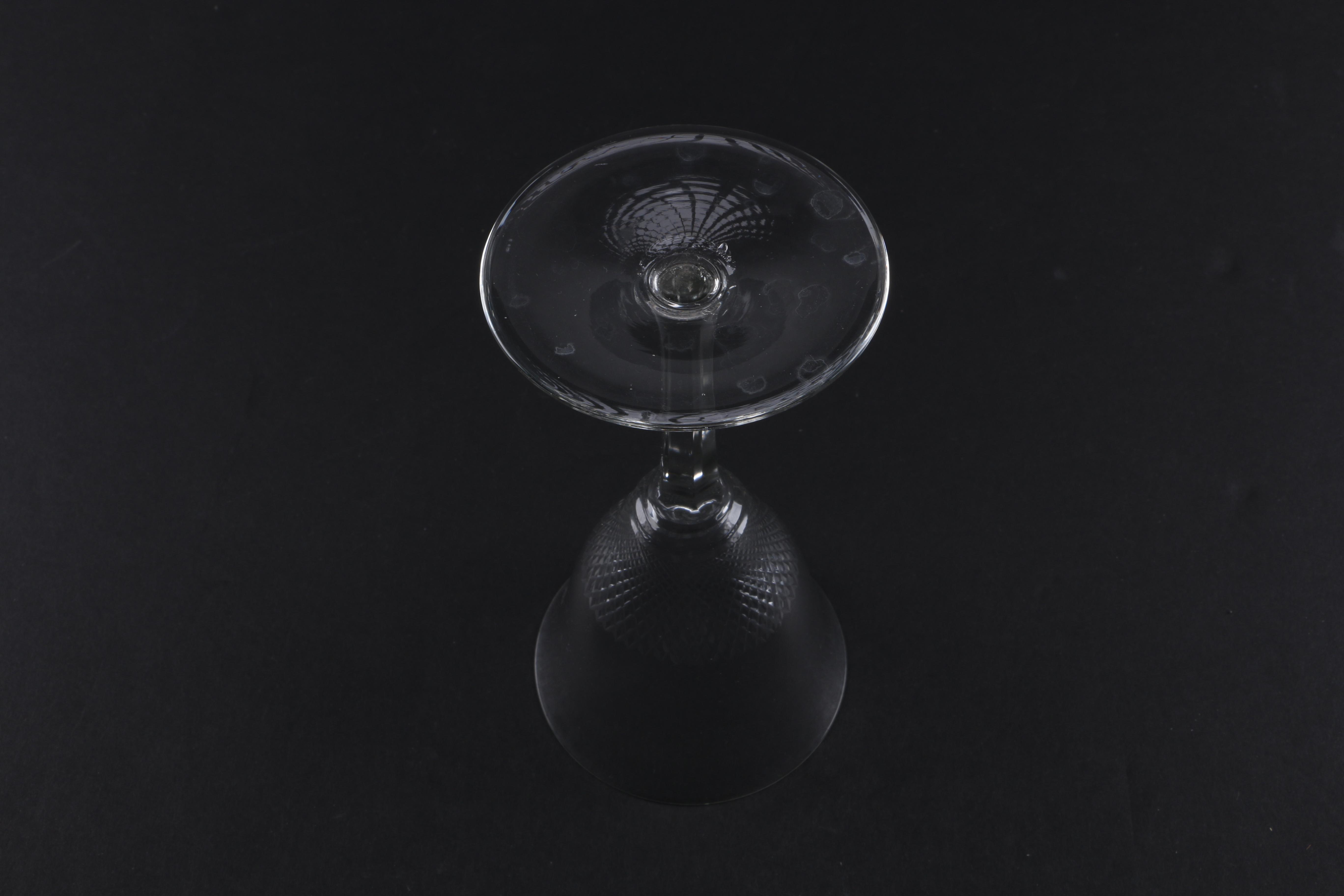 Cordial Glasses with Cross-Hatching Design