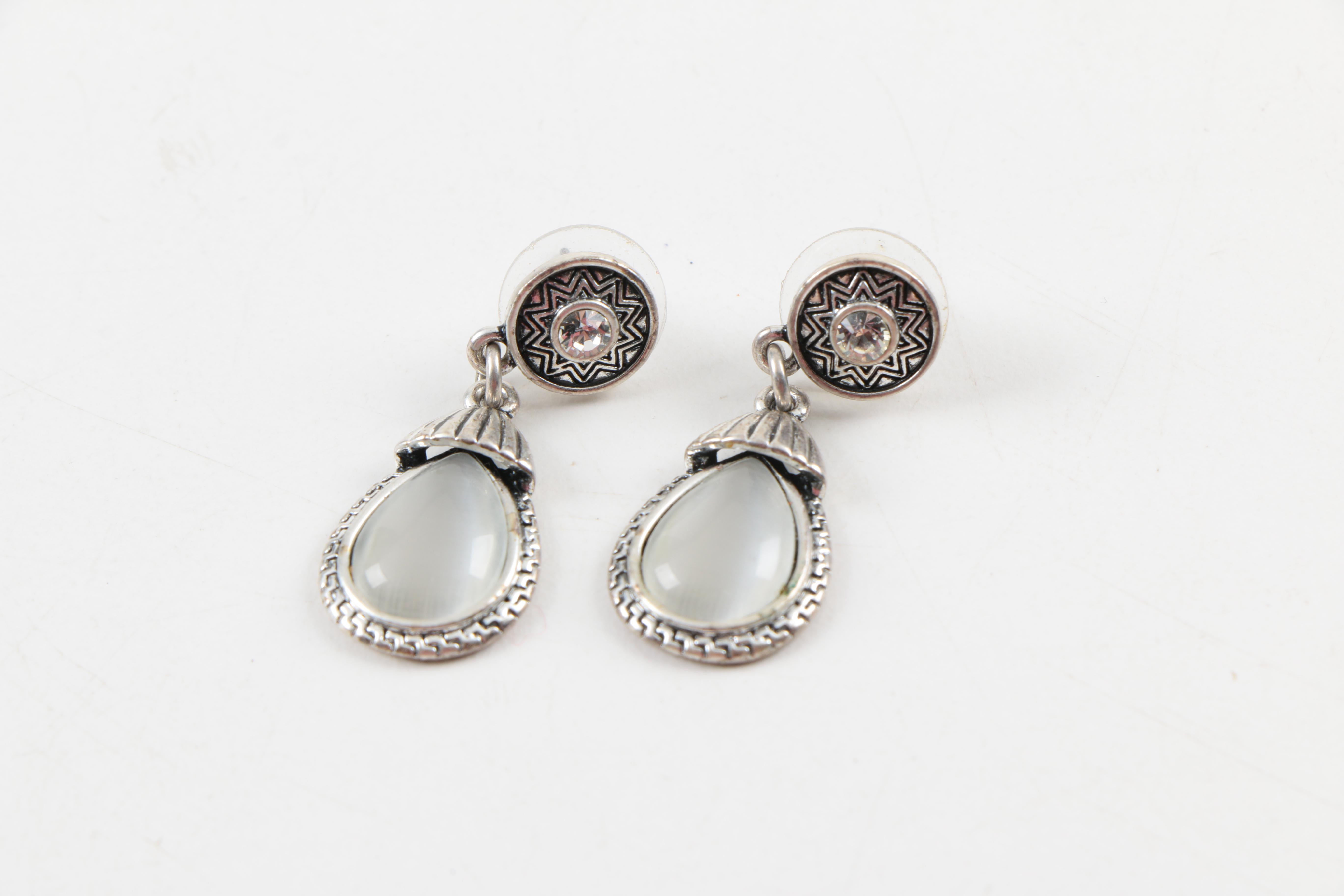 Assorted Costume Jewelry Including a Moonstone Bracelet