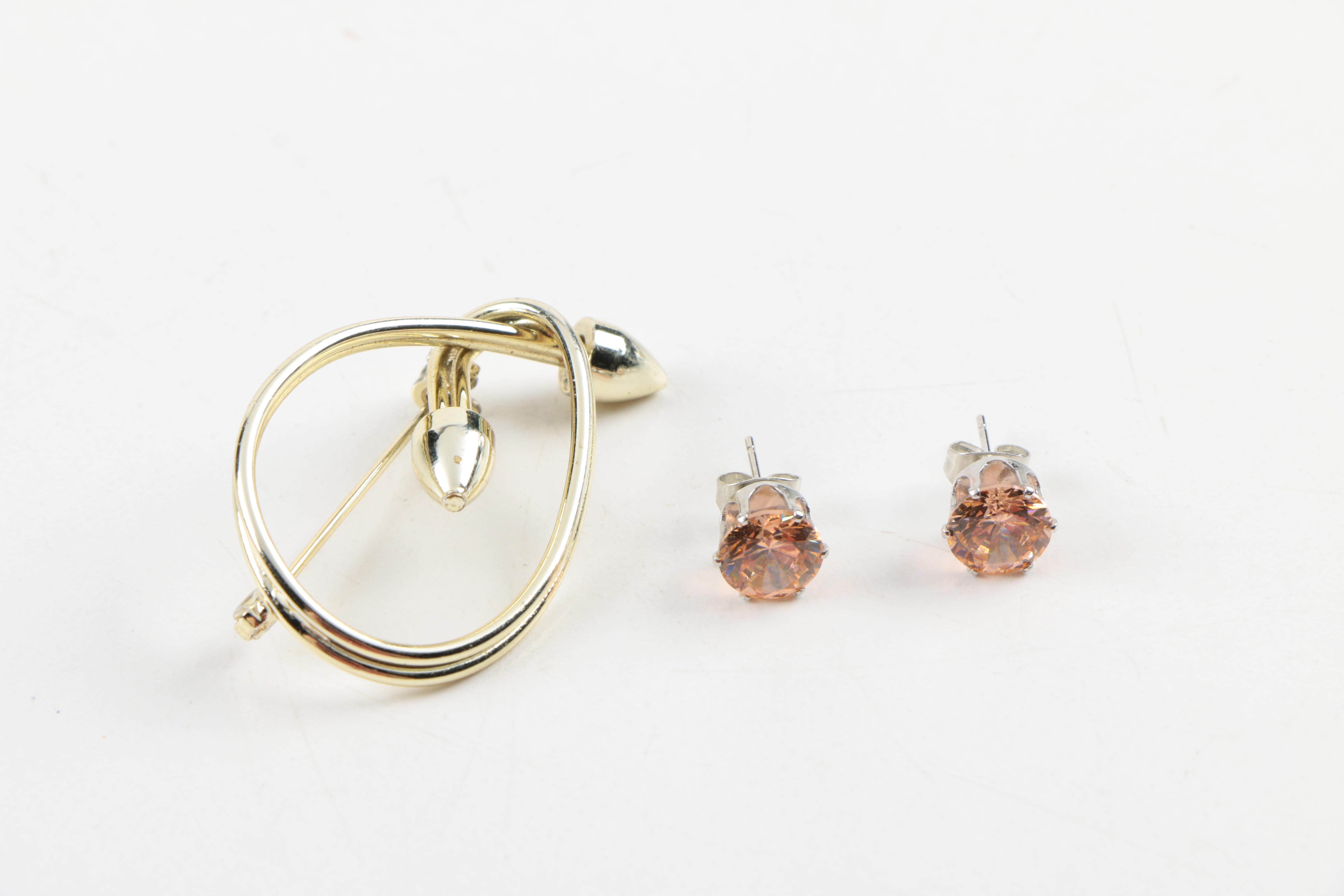 Assorted Costume Jewelry Including a Moonstone Bracelet