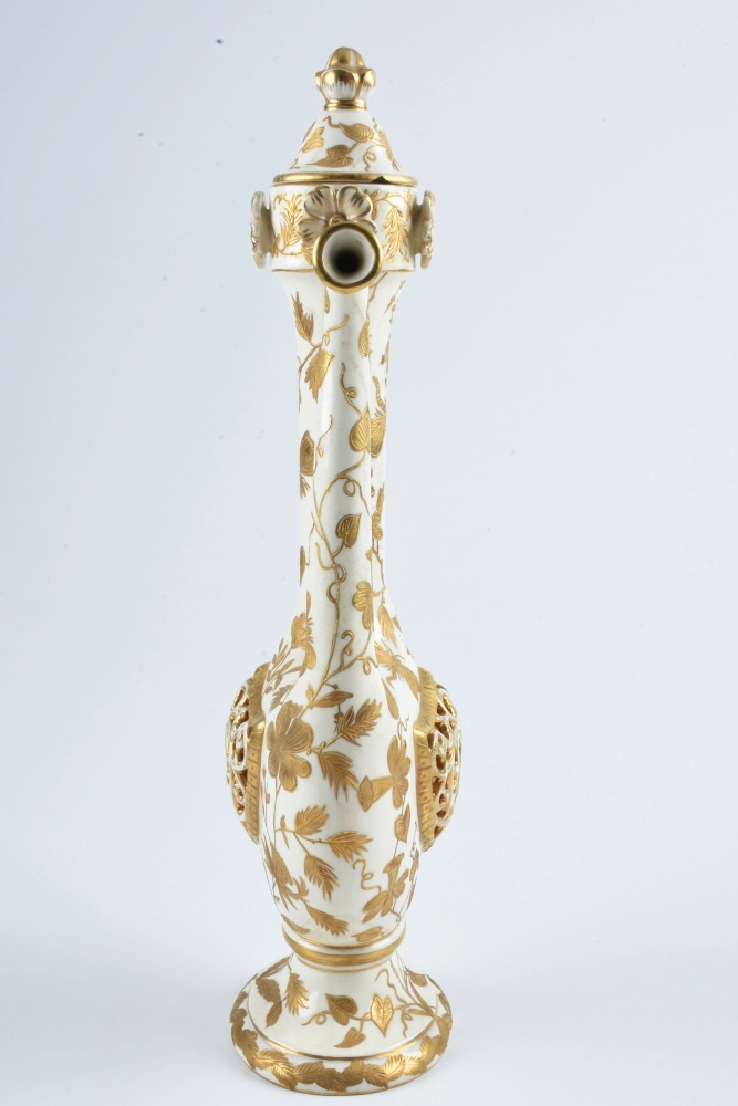 19th-Century Fischer J. Embossed Lidded Ewer