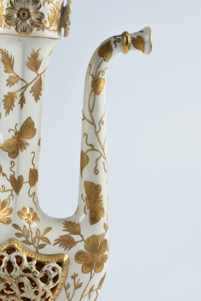 19th-Century Fischer J. Embossed Lidded Ewer