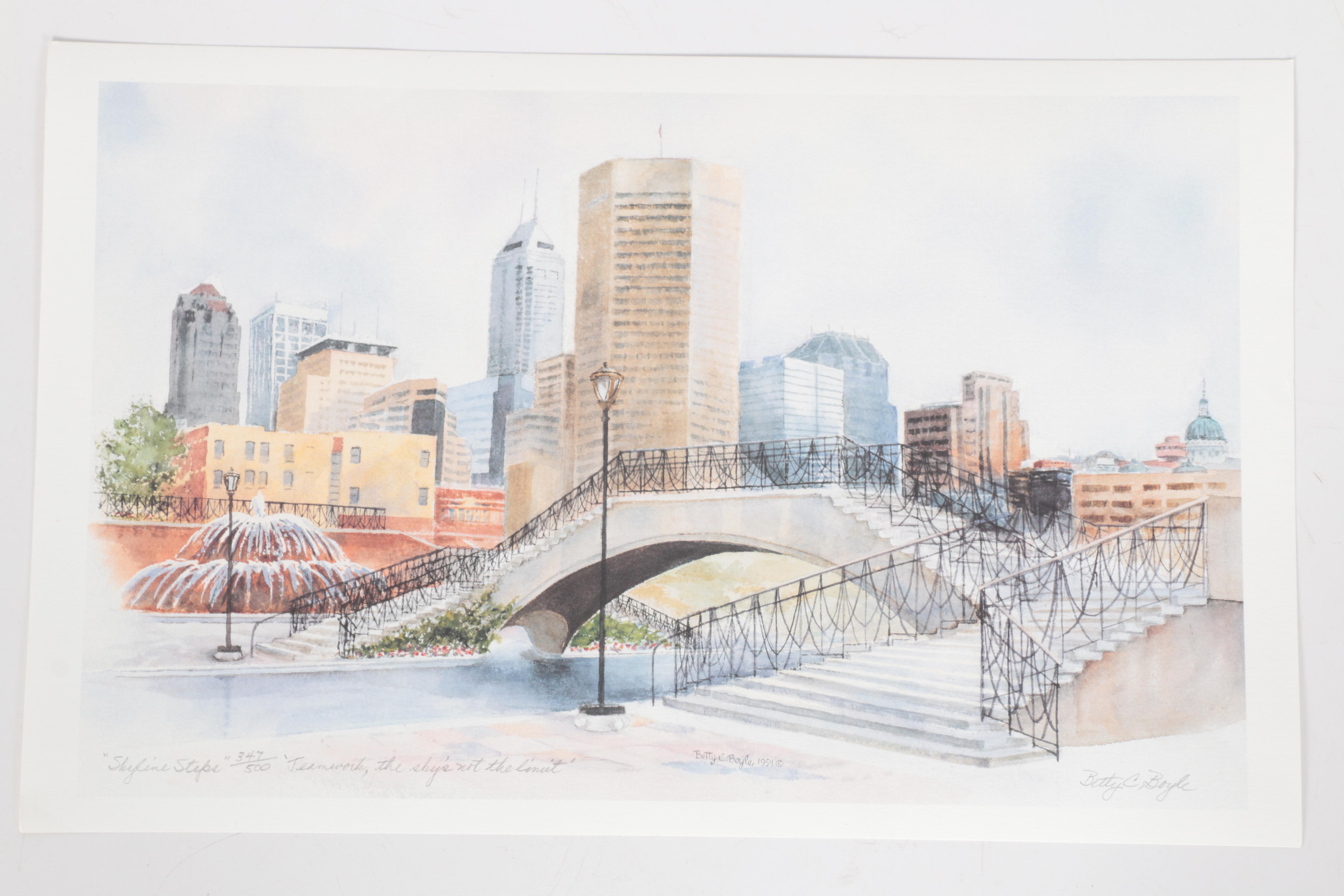 Collection of Betty C. Boyle Limited Edition Offset Lithographs "Skyline Steps"