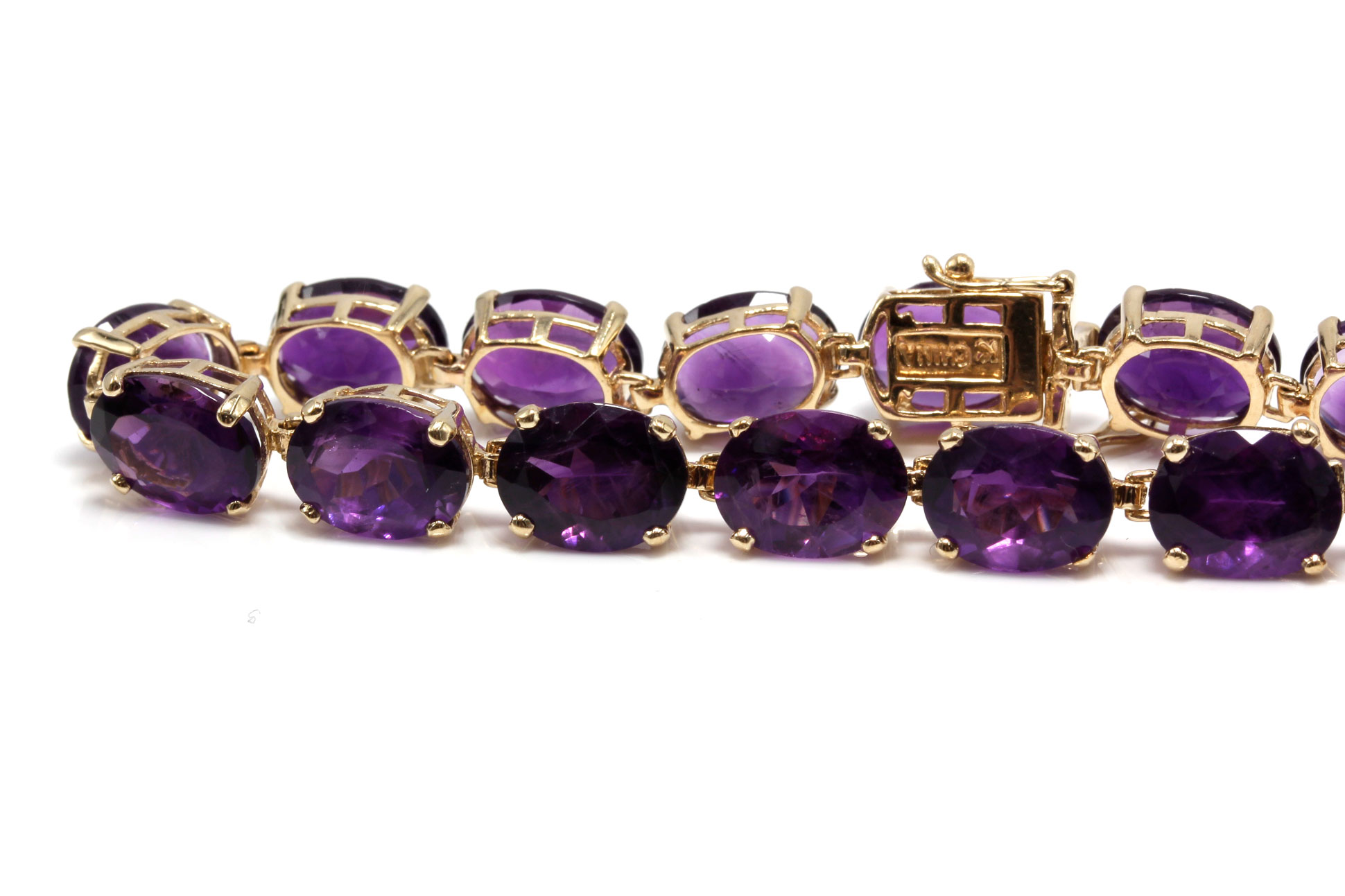 10K Yellow Gold 27.00 CTW Amethyst Bracelet