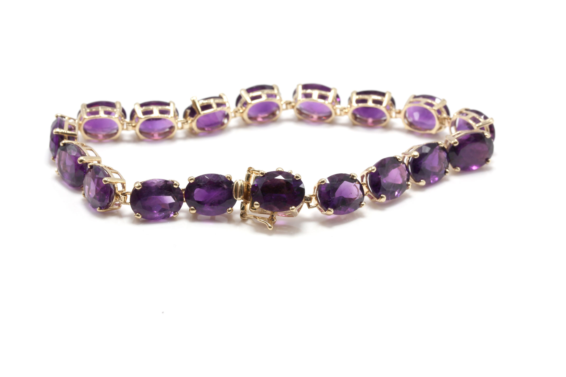 10K Yellow Gold 27.00 CTW Amethyst Bracelet
