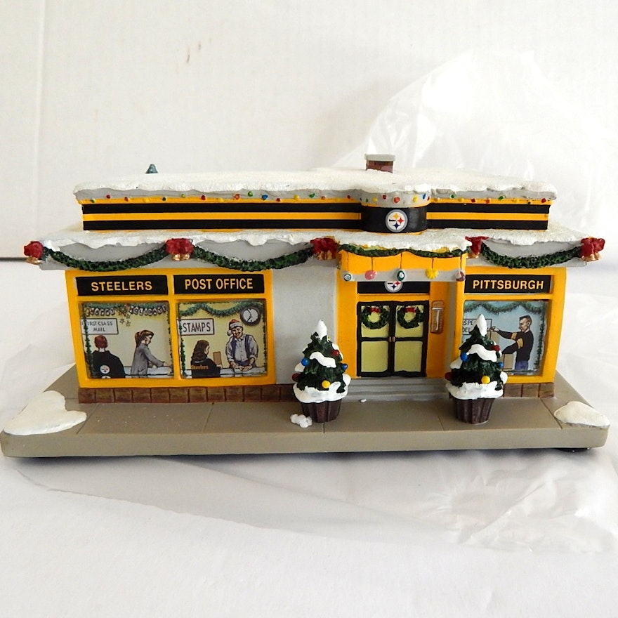 Hawthorne Village NFL Pittsburgh "Steelers Post Office" Figurine