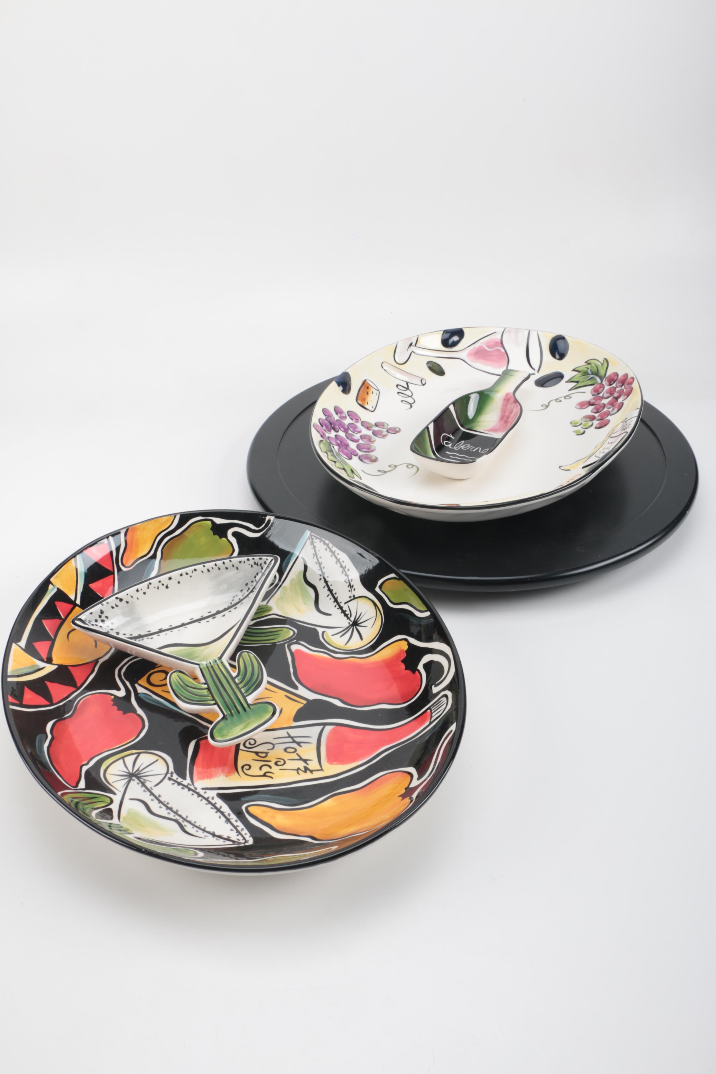 Selection of ClayArt Serving Ware and Turntable