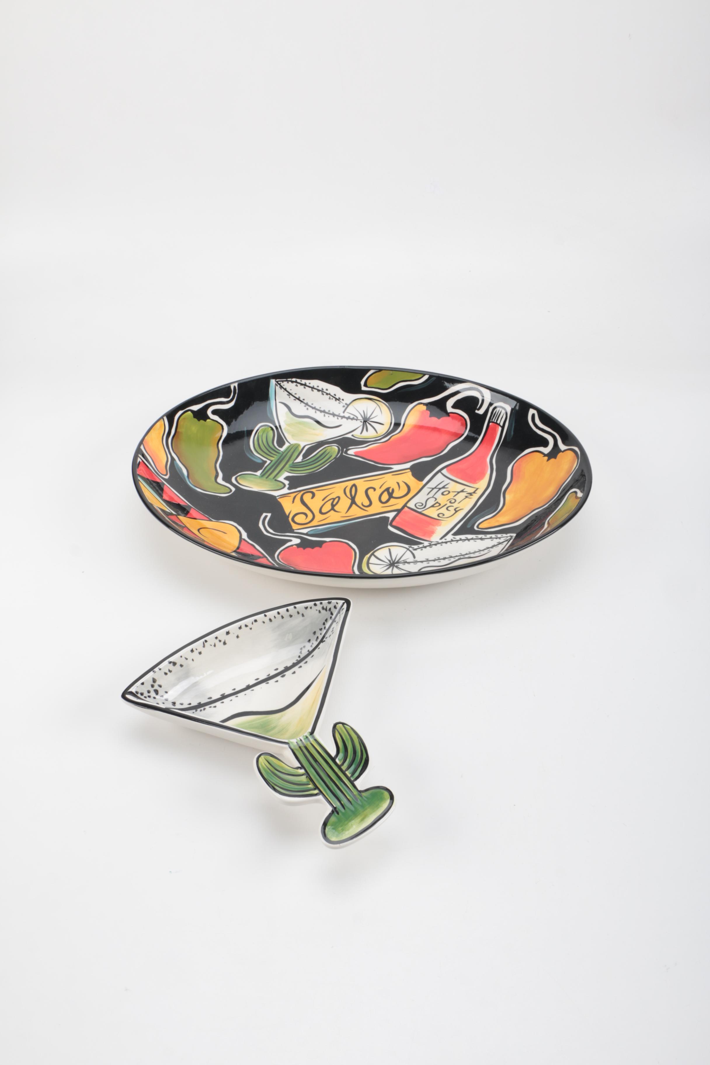 Selection of ClayArt Serving Ware and Turntable