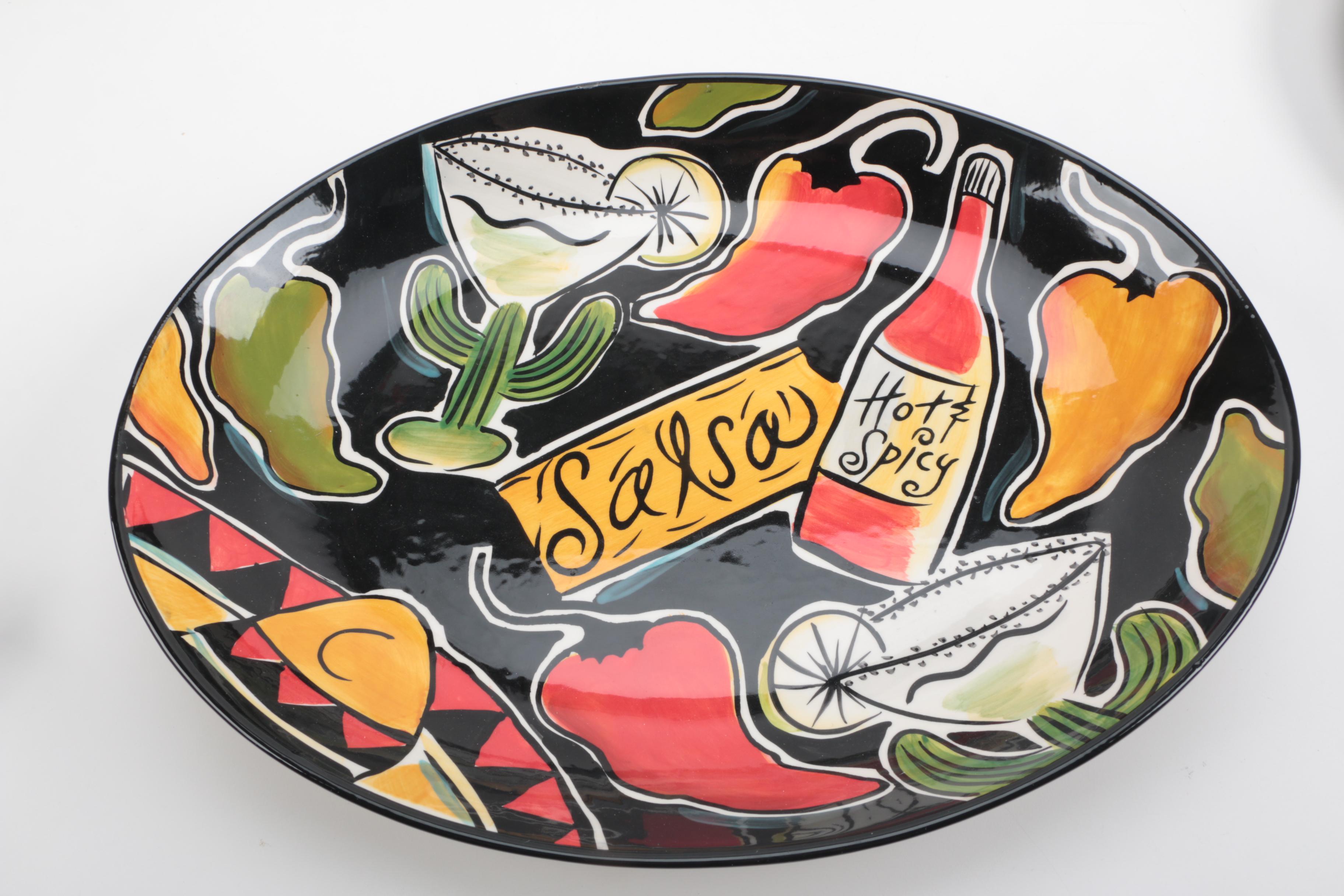 Selection of ClayArt Serving Ware and Turntable