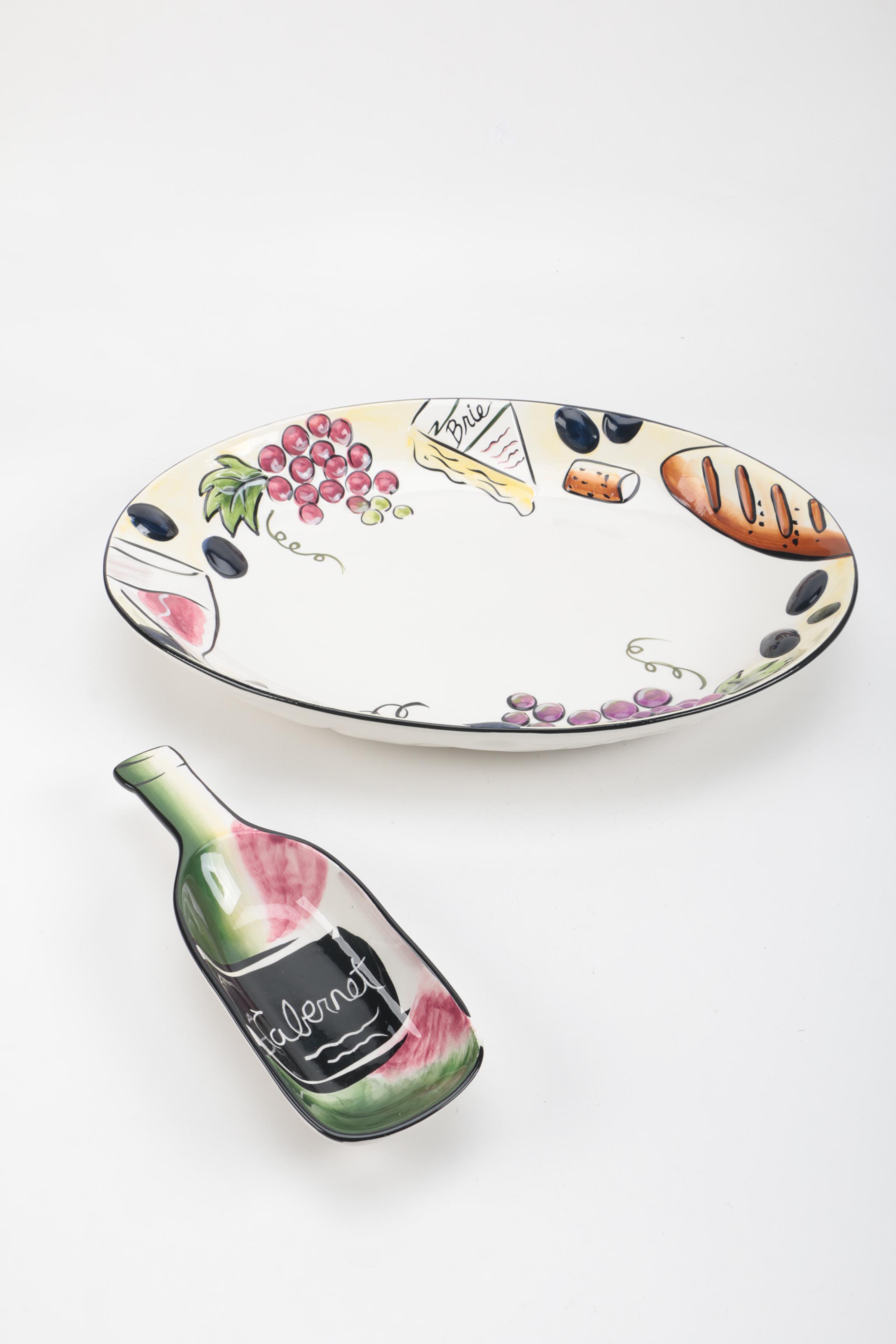 Selection of ClayArt Serving Ware and Turntable