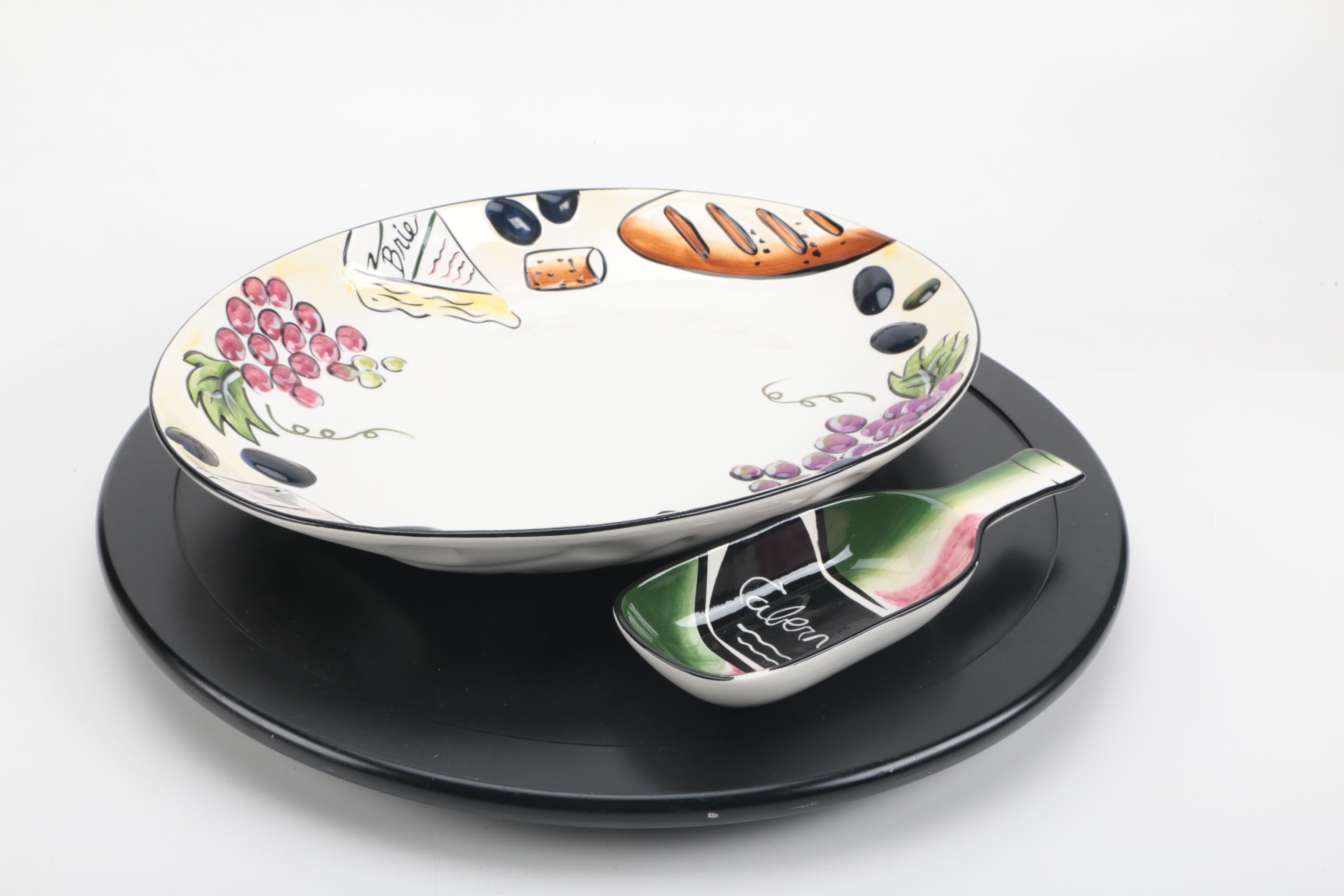 Selection of ClayArt Serving Ware and Turntable