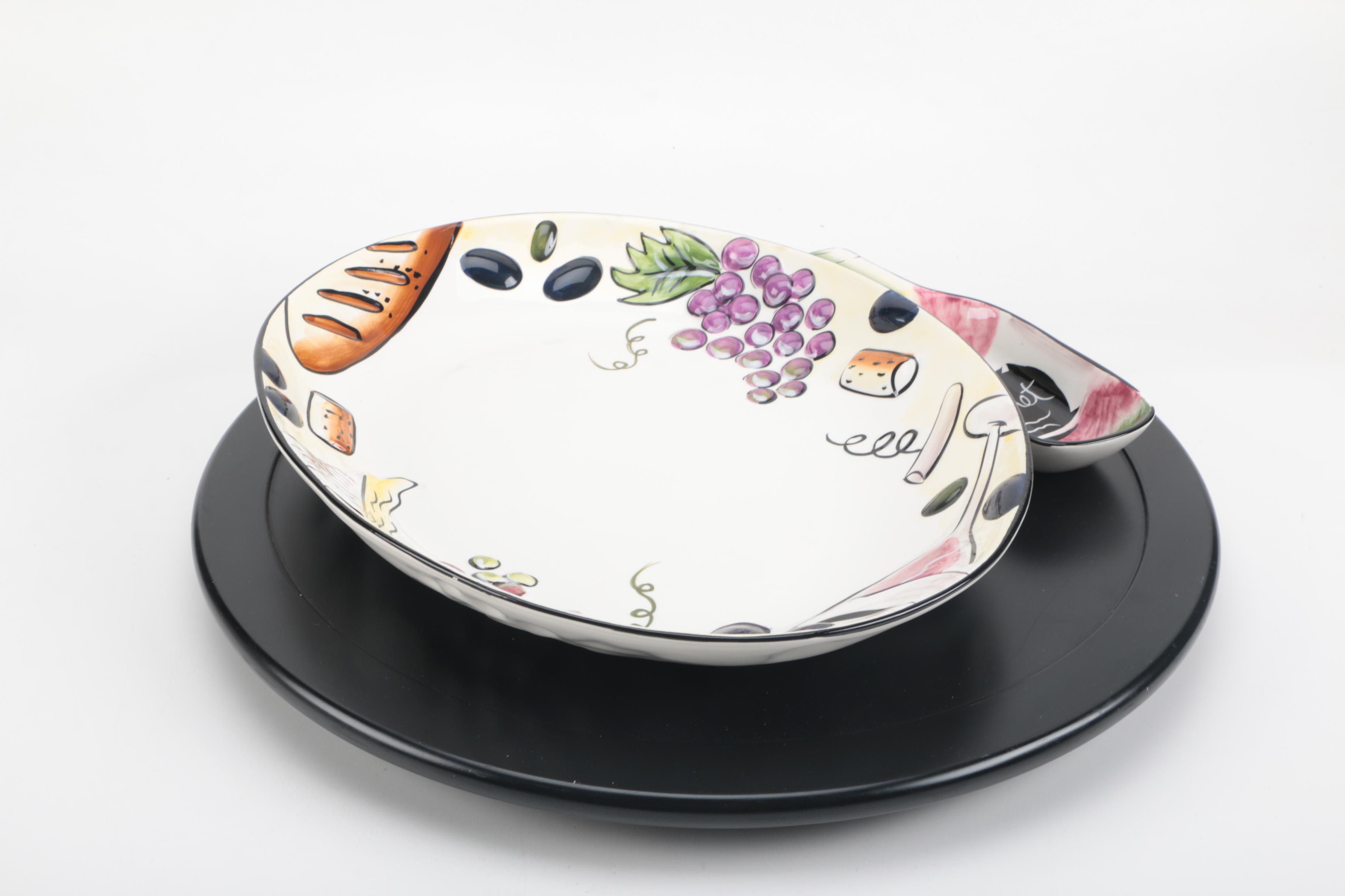 Selection of ClayArt Serving Ware and Turntable