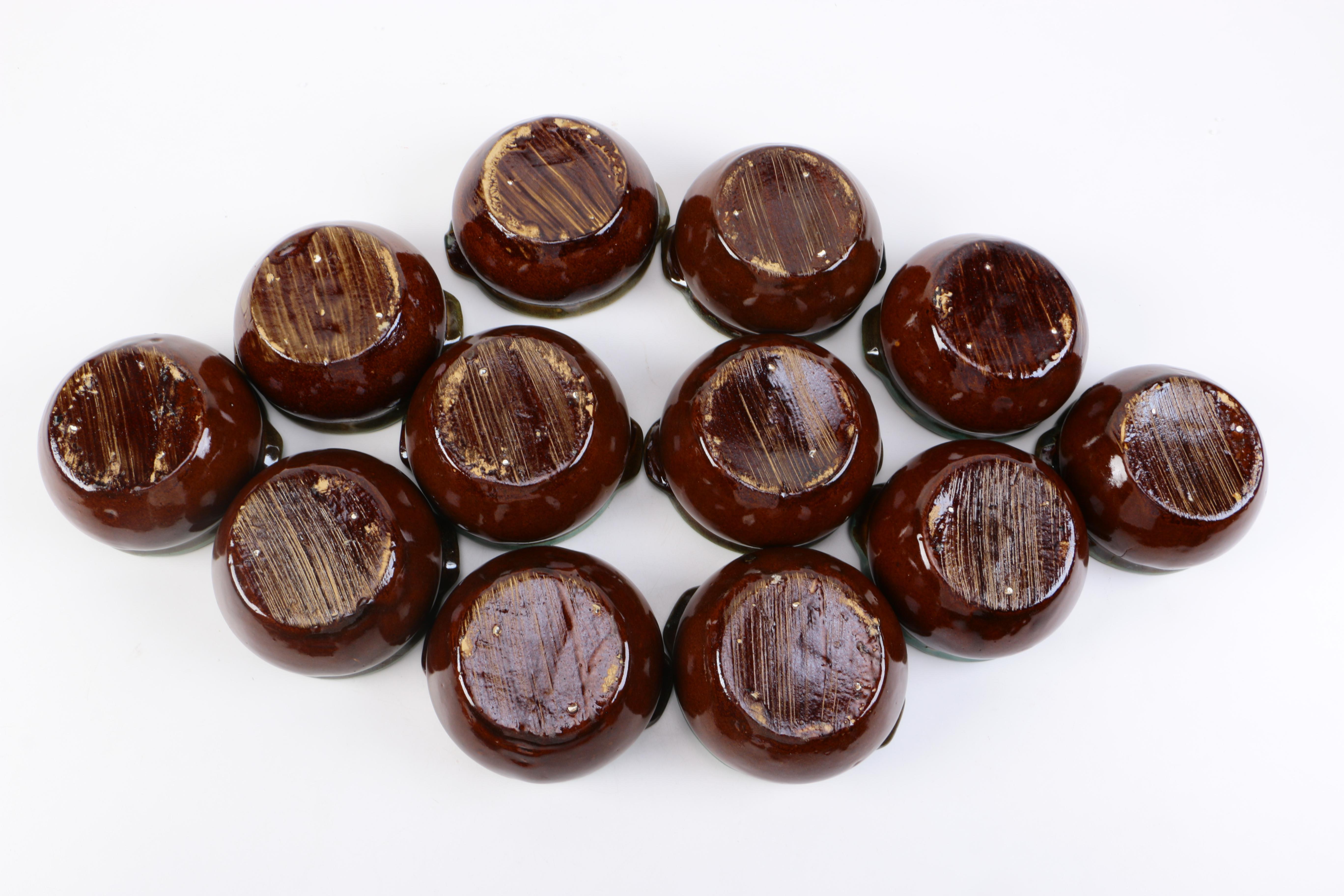 Hand Thrown Stoneware Lidded Crocks with Underplates