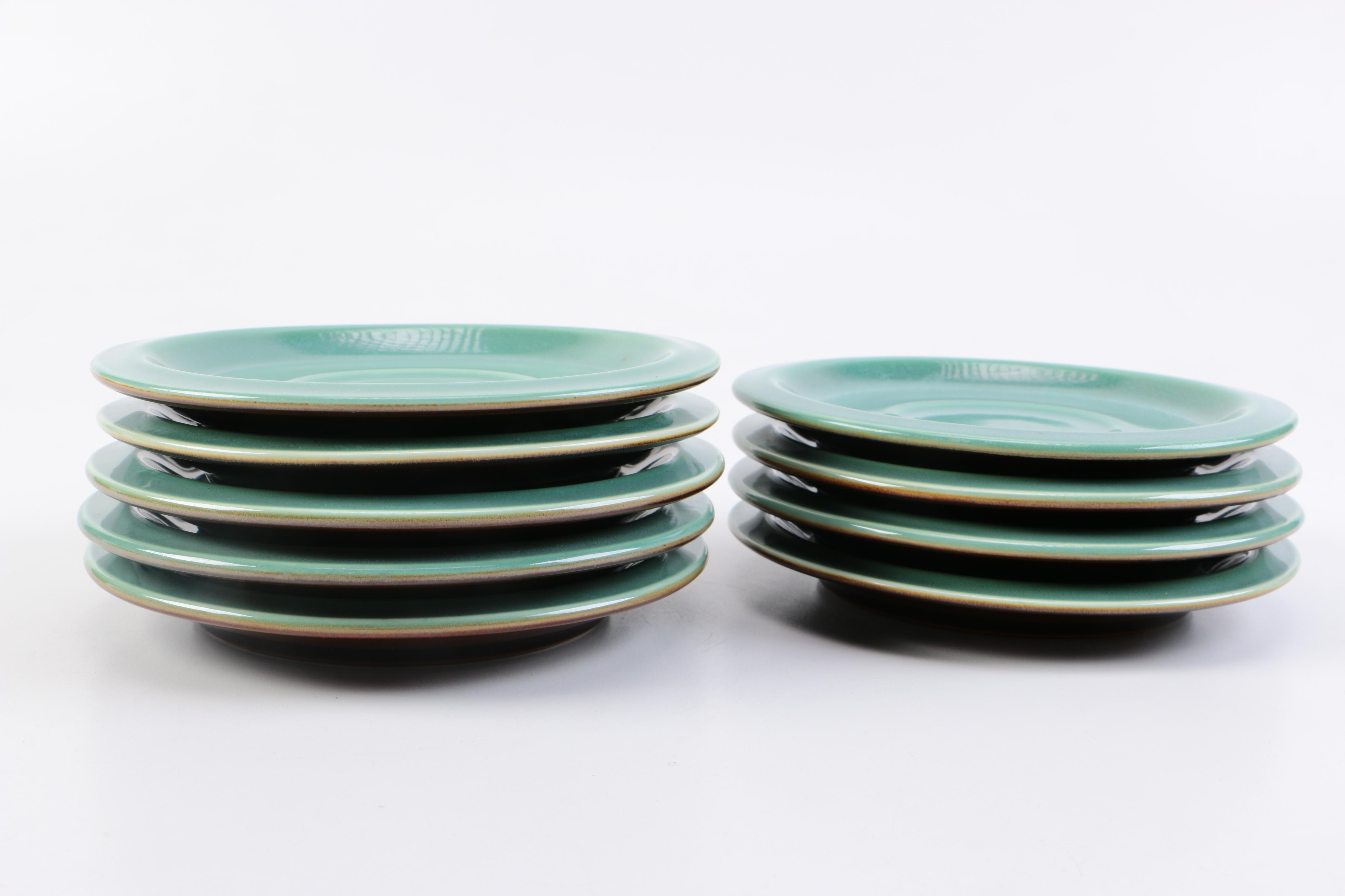 Hand Thrown Stoneware Lidded Crocks with Underplates