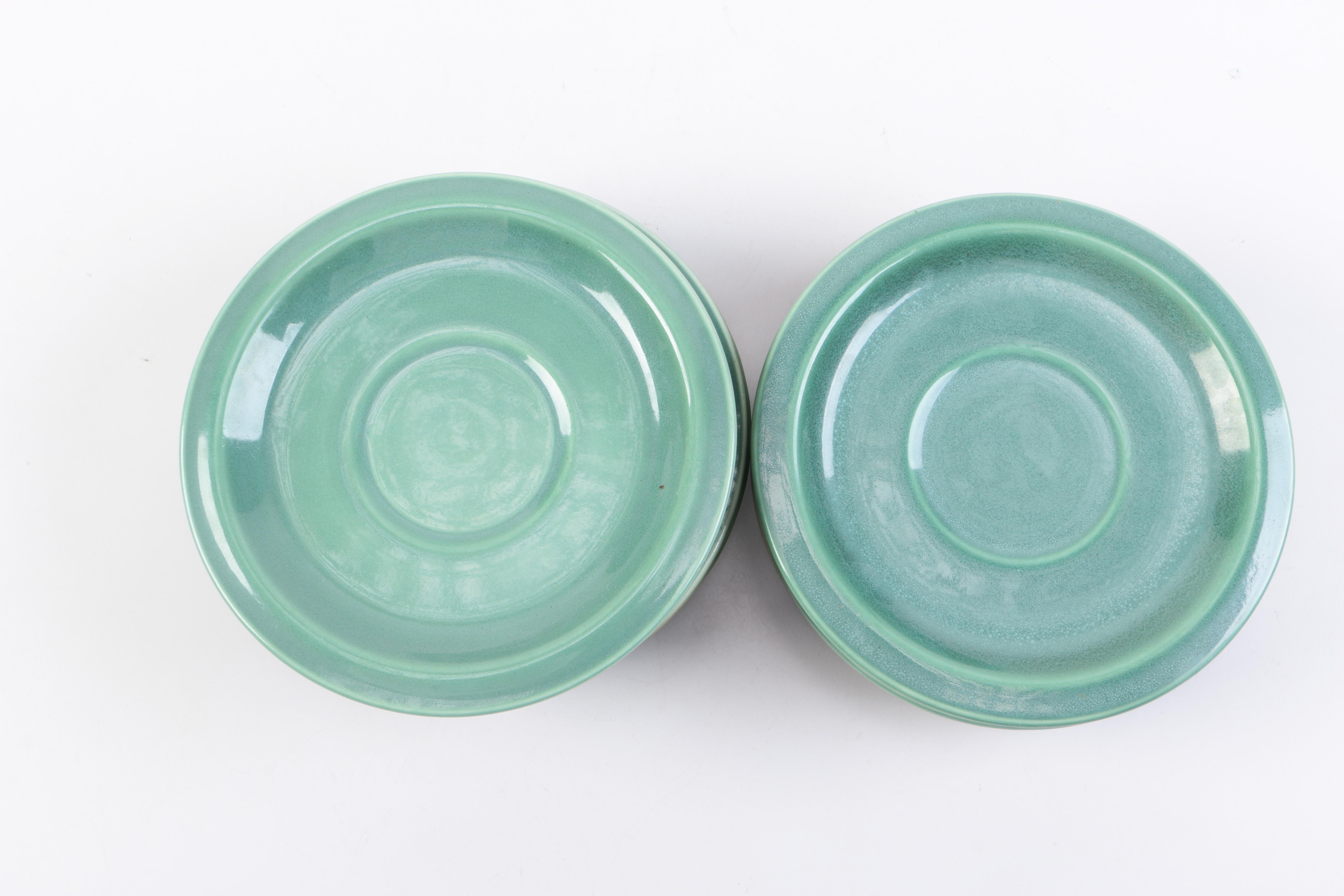 Hand Thrown Stoneware Lidded Crocks with Underplates