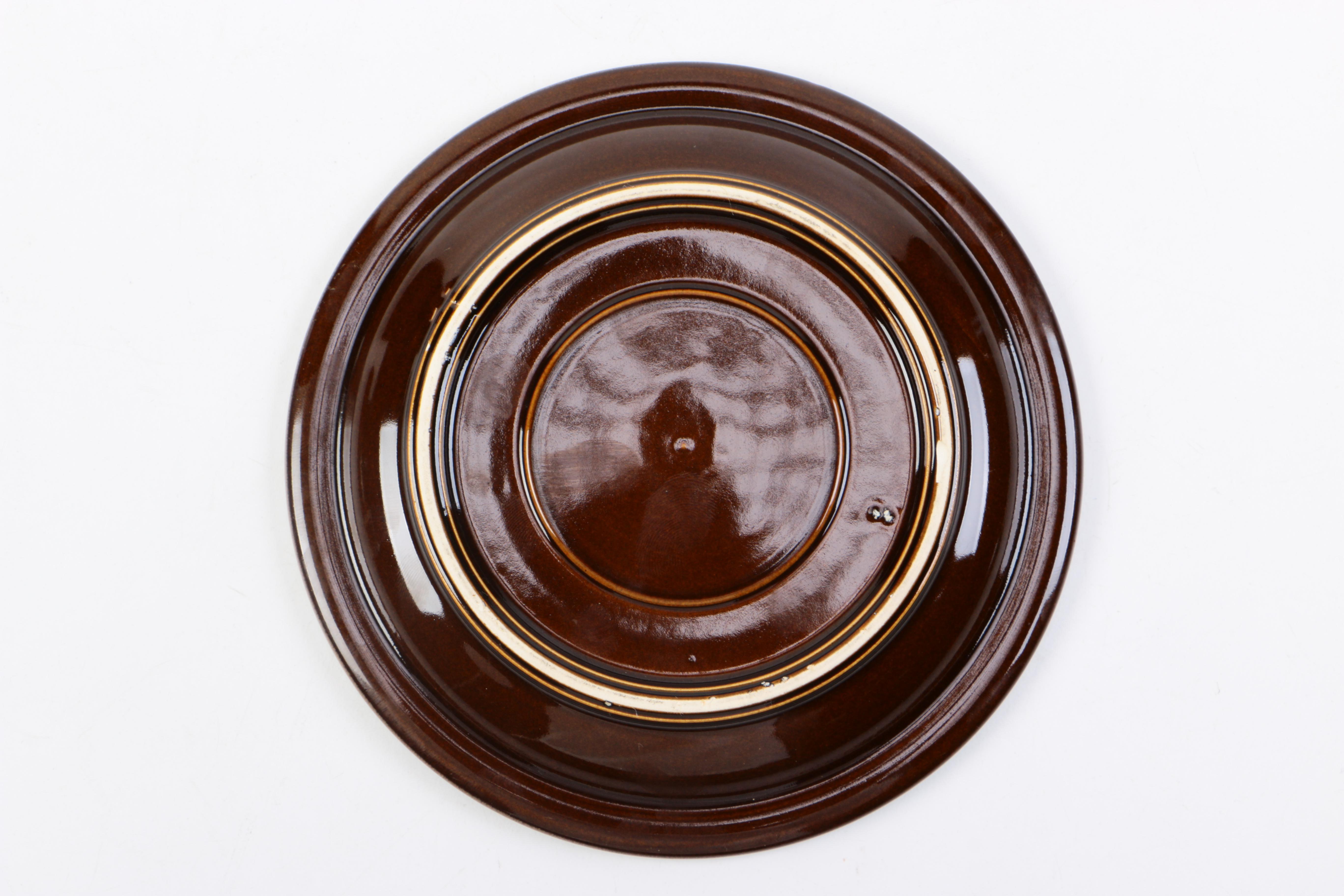 Hand Thrown Stoneware Lidded Crocks with Underplates