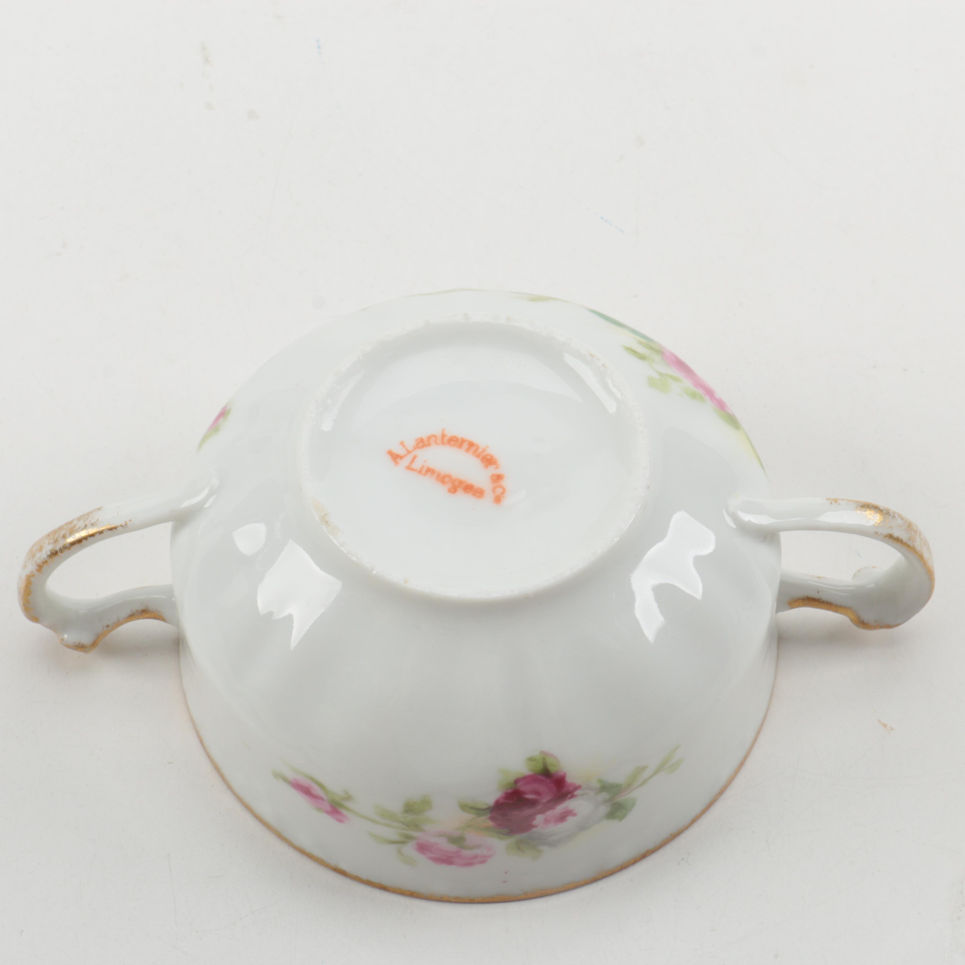 Limoges Cream Soup Bowls and Platter