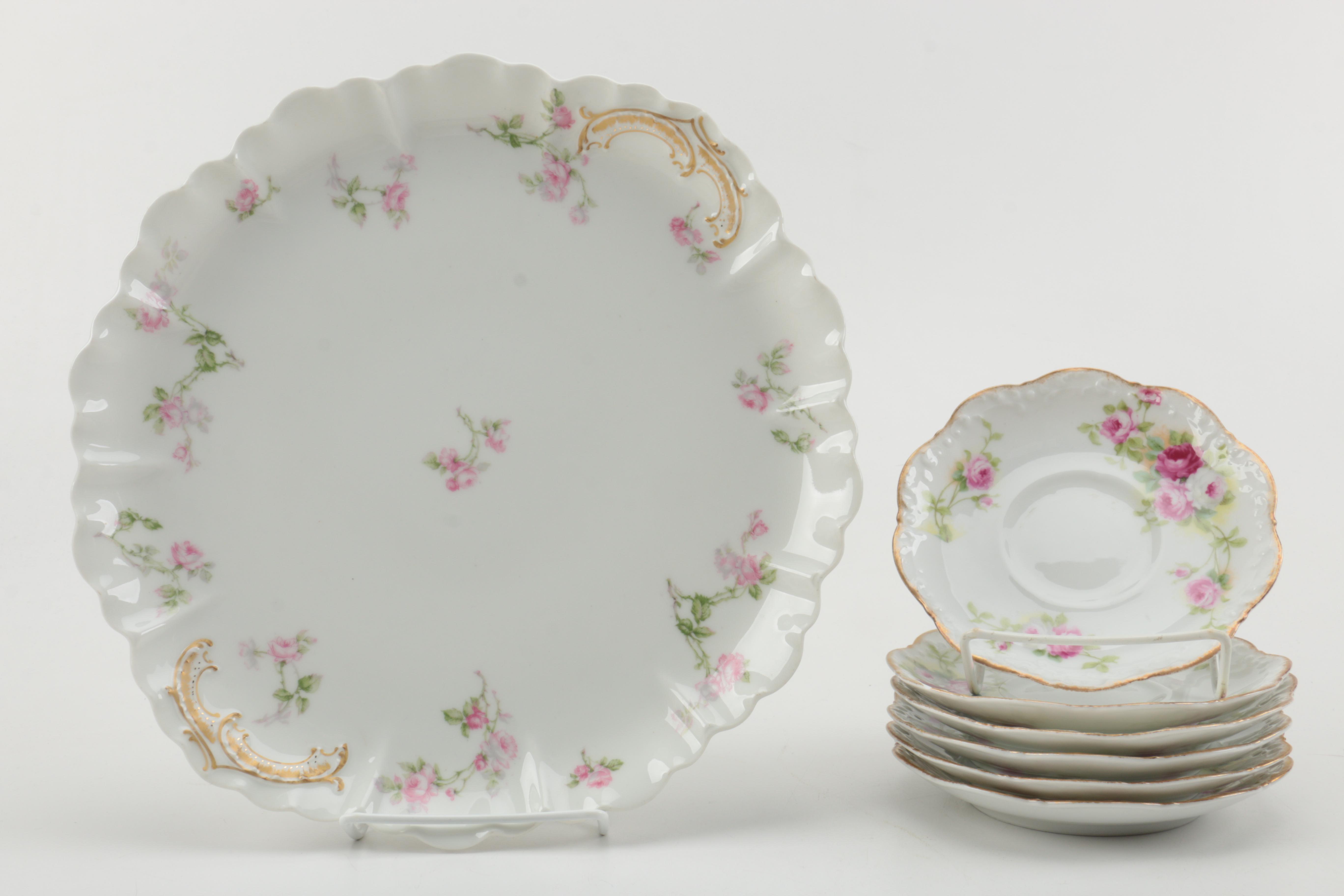 Limoges Cream Soup Bowls and Platter