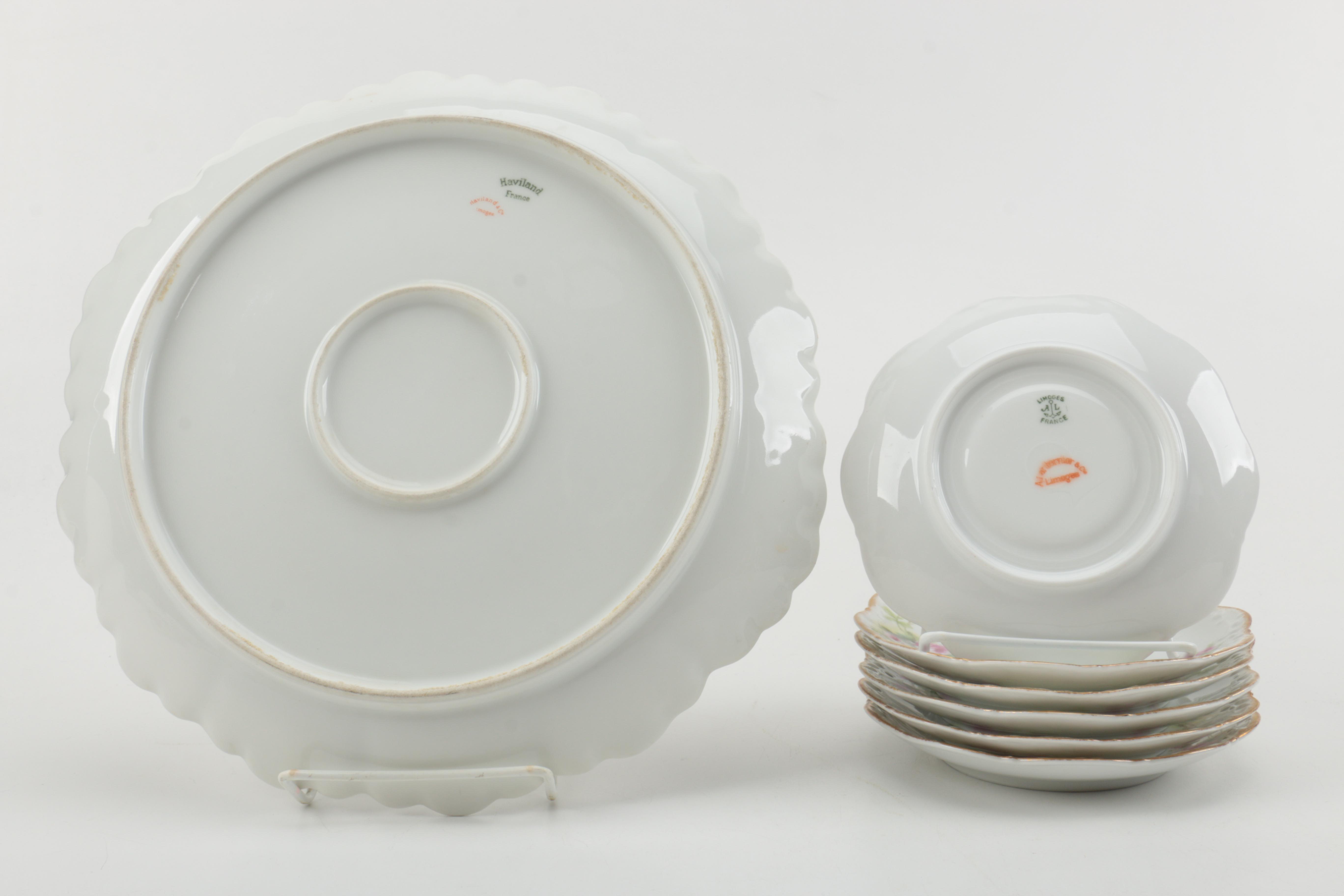 Limoges Cream Soup Bowls and Platter