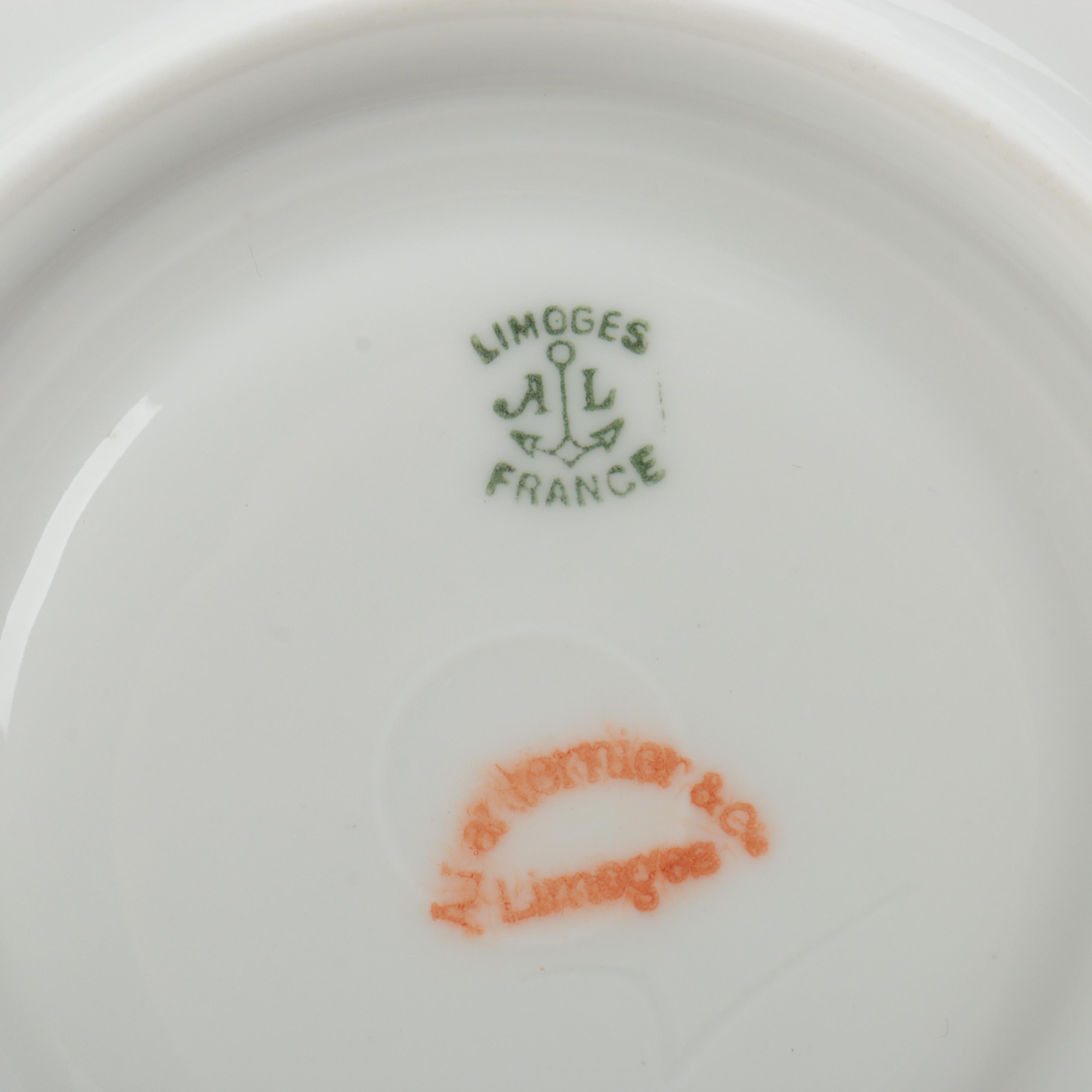 Limoges Cream Soup Bowls and Platter