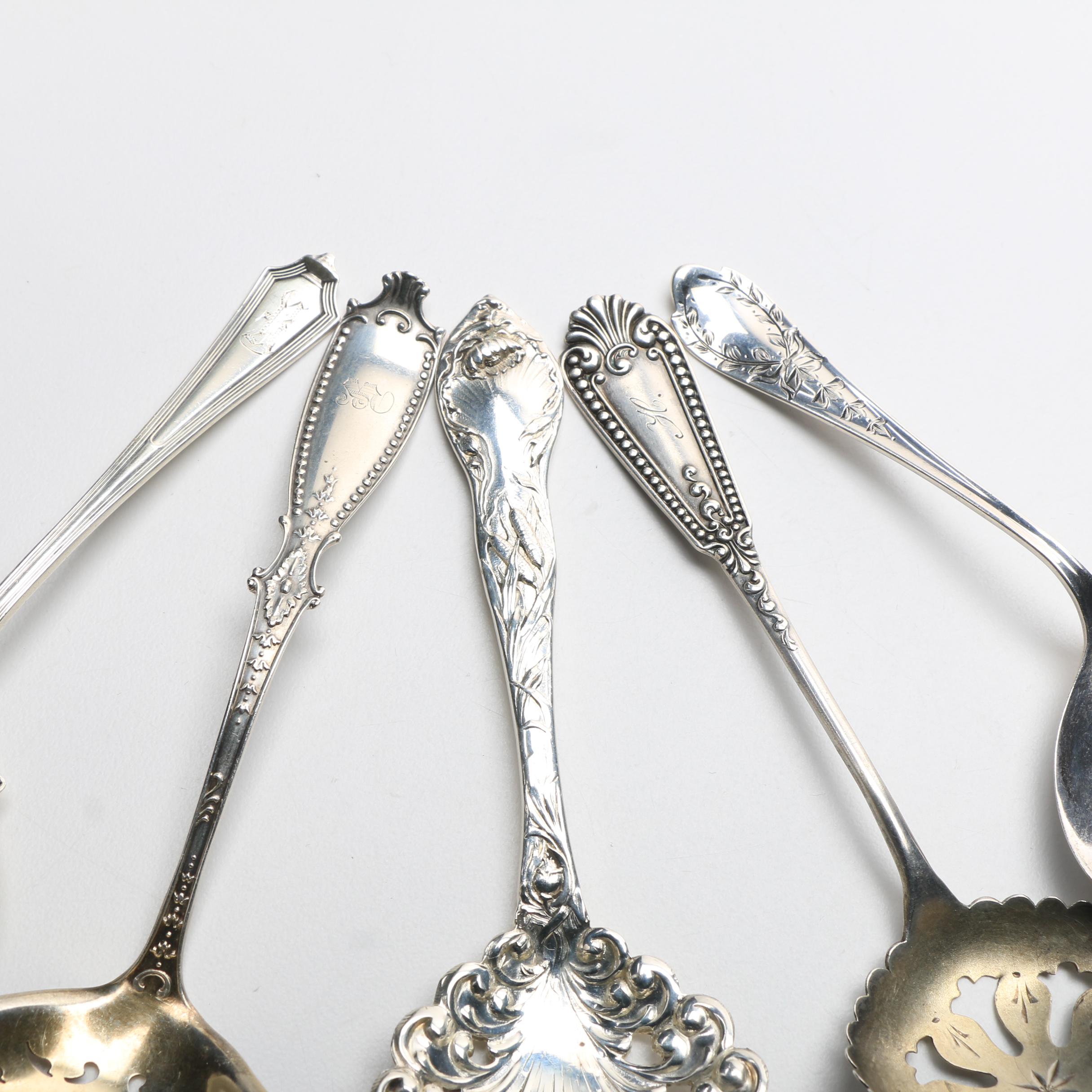 Five Sterling Silver Serving Utensils Featuring Gorham