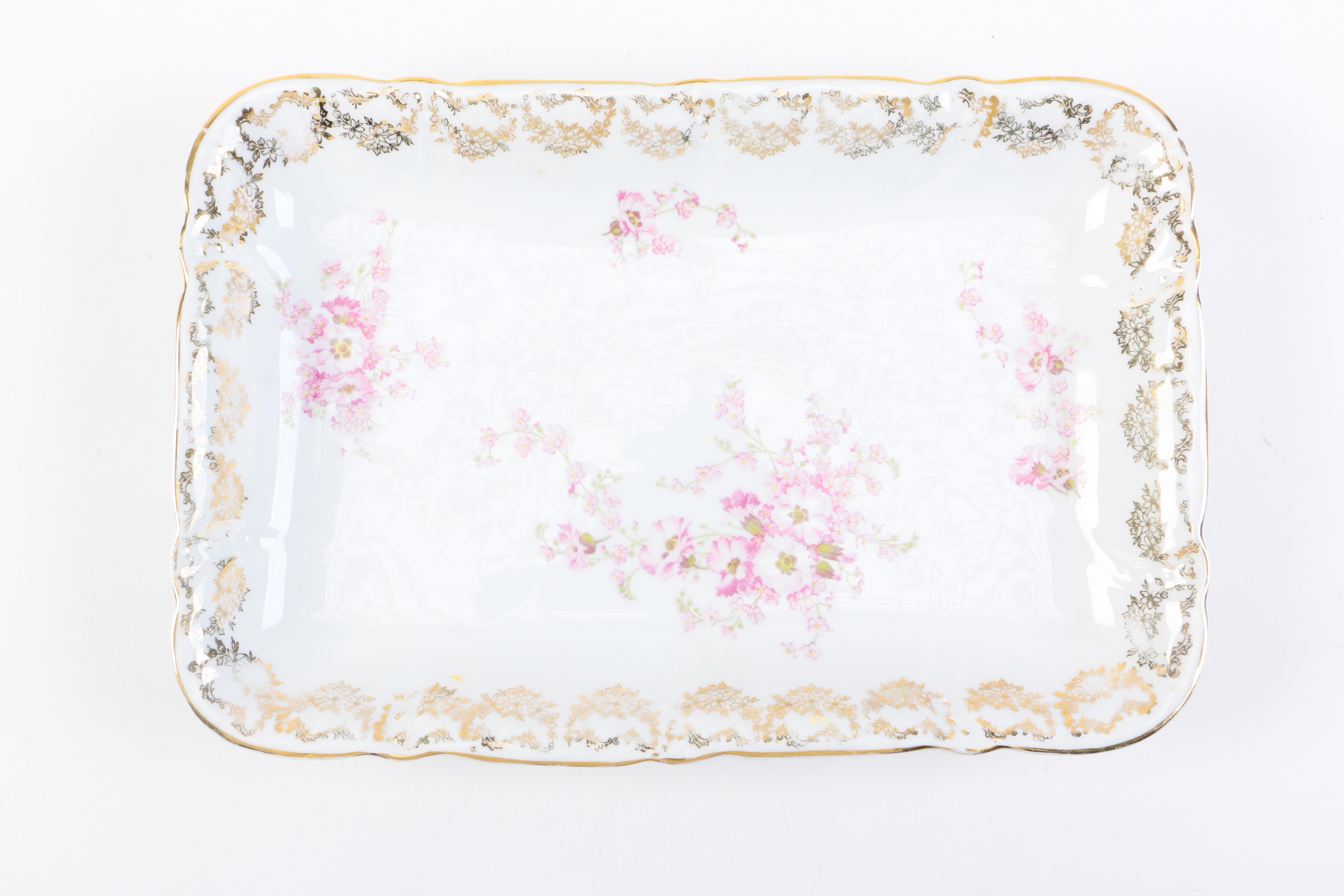 Winterling Footed Tea Cups and Serving Tray