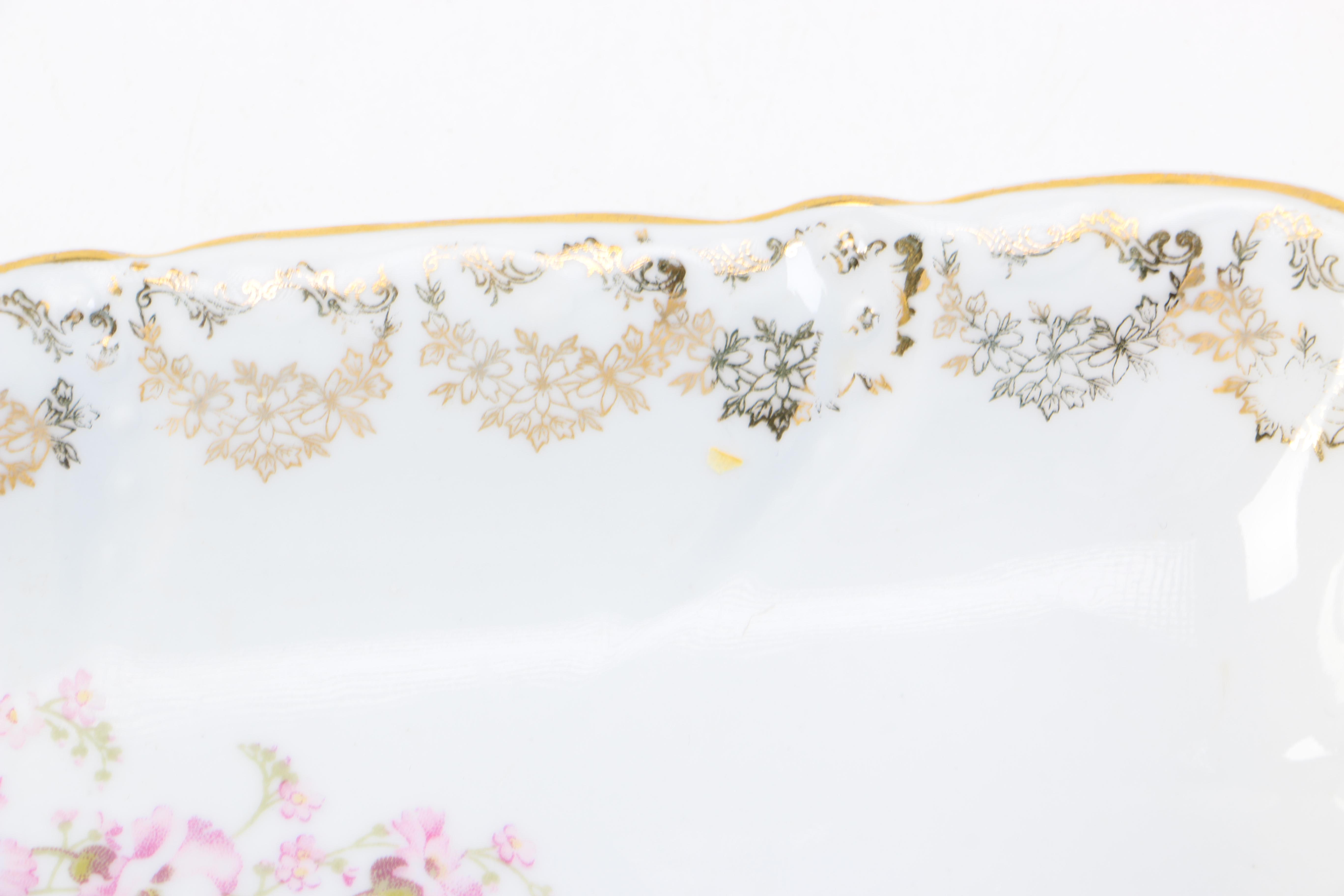 Winterling Footed Tea Cups and Serving Tray