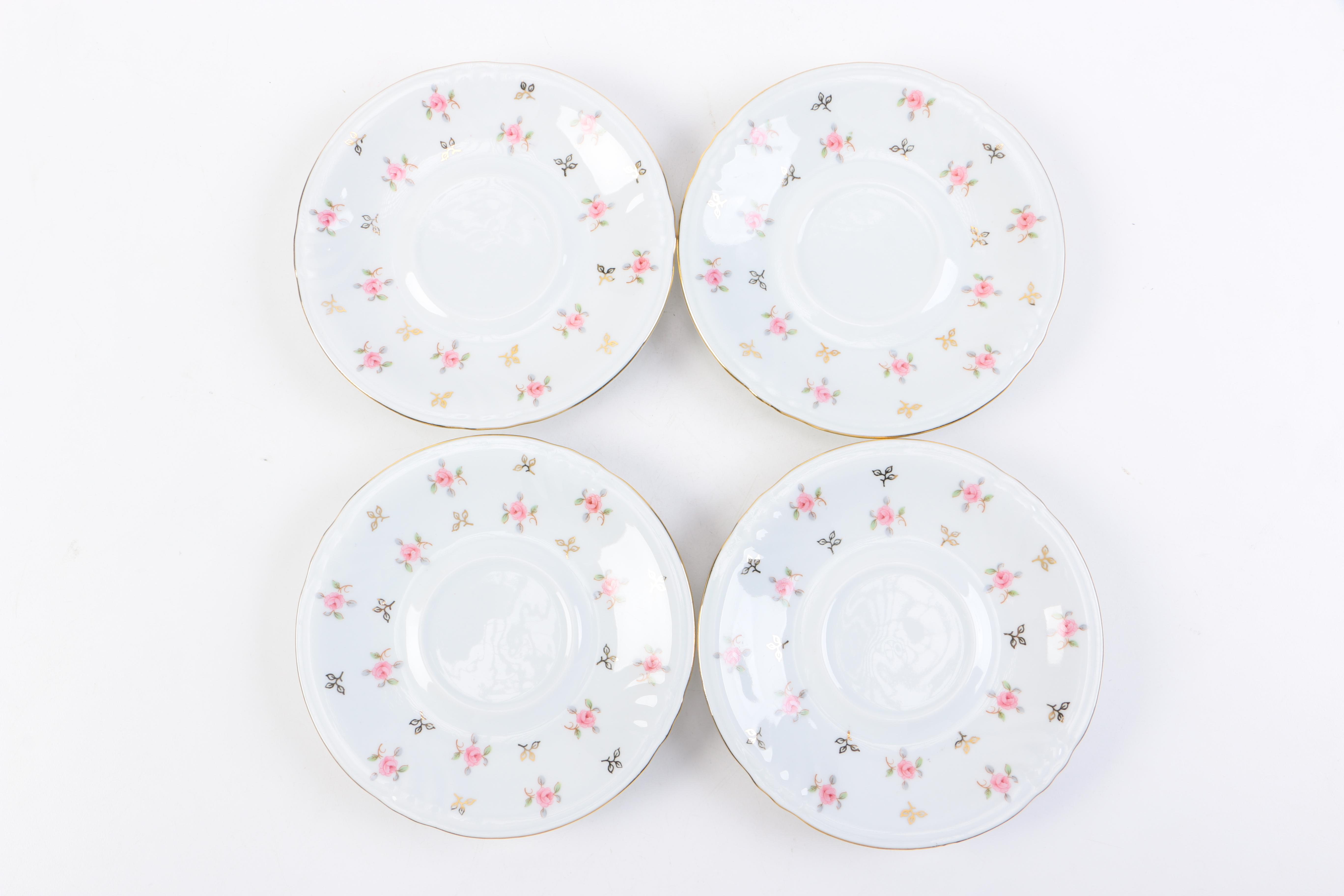 Winterling Footed Tea Cups and Serving Tray