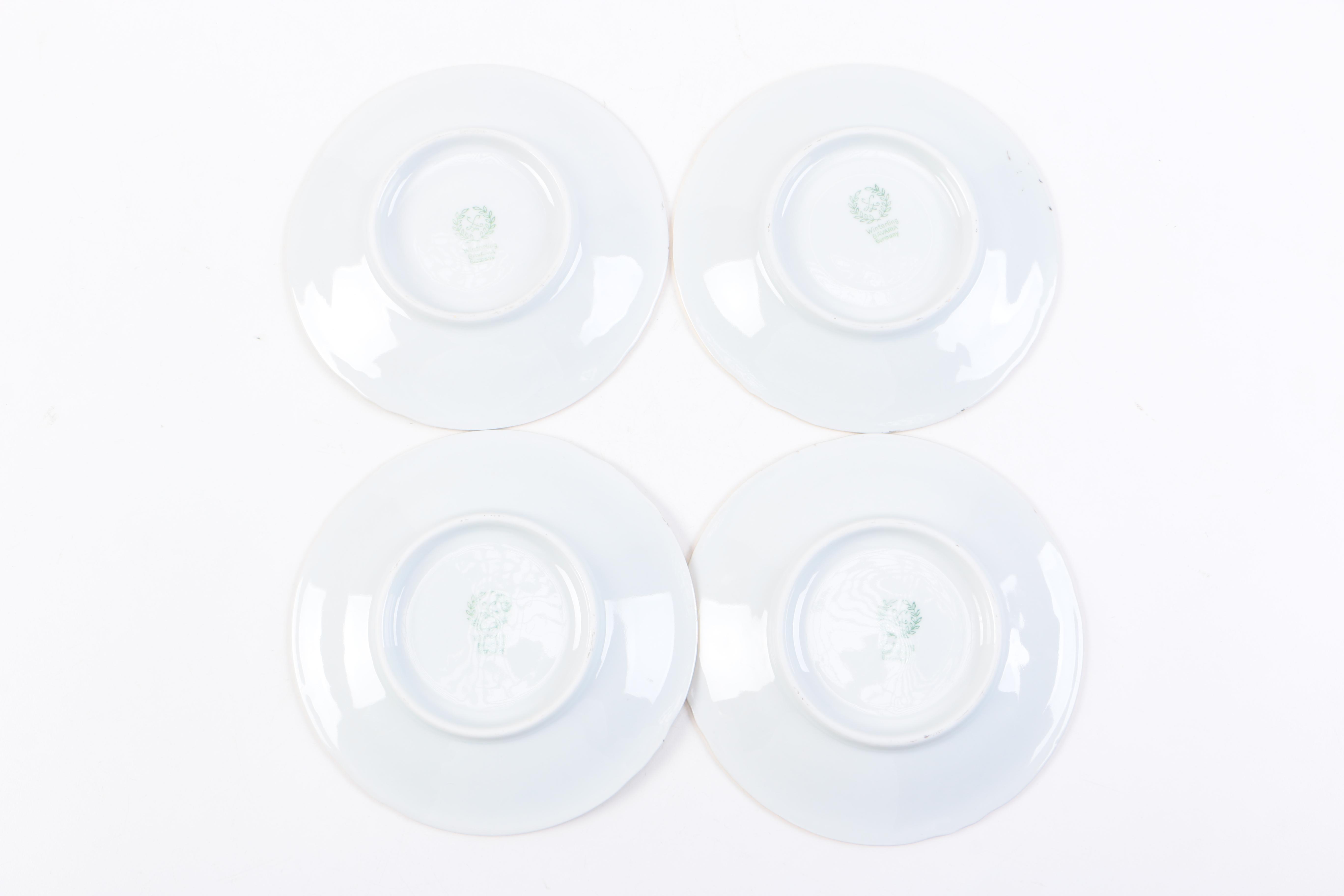 Winterling Footed Tea Cups and Serving Tray