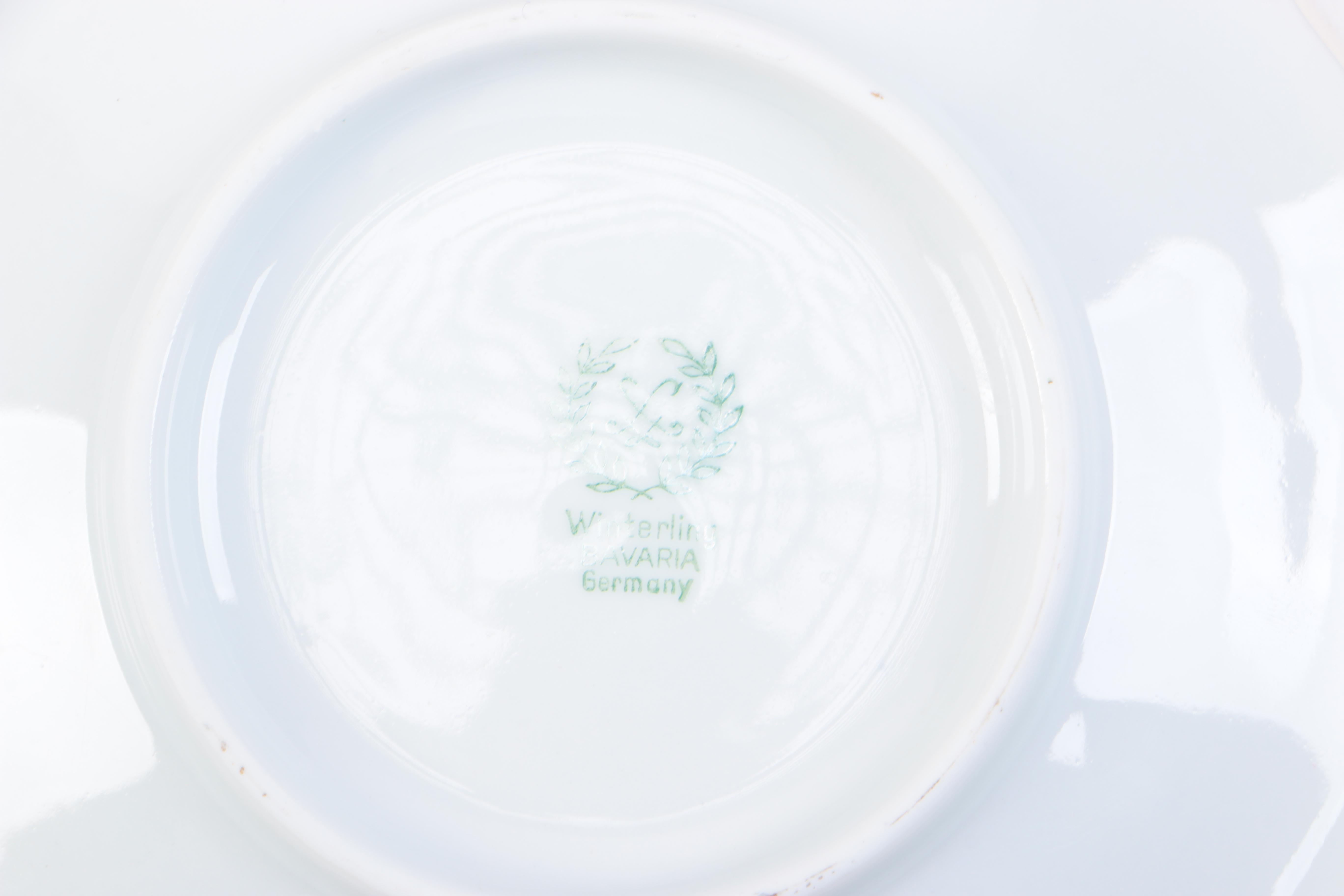 Winterling Footed Tea Cups and Serving Tray