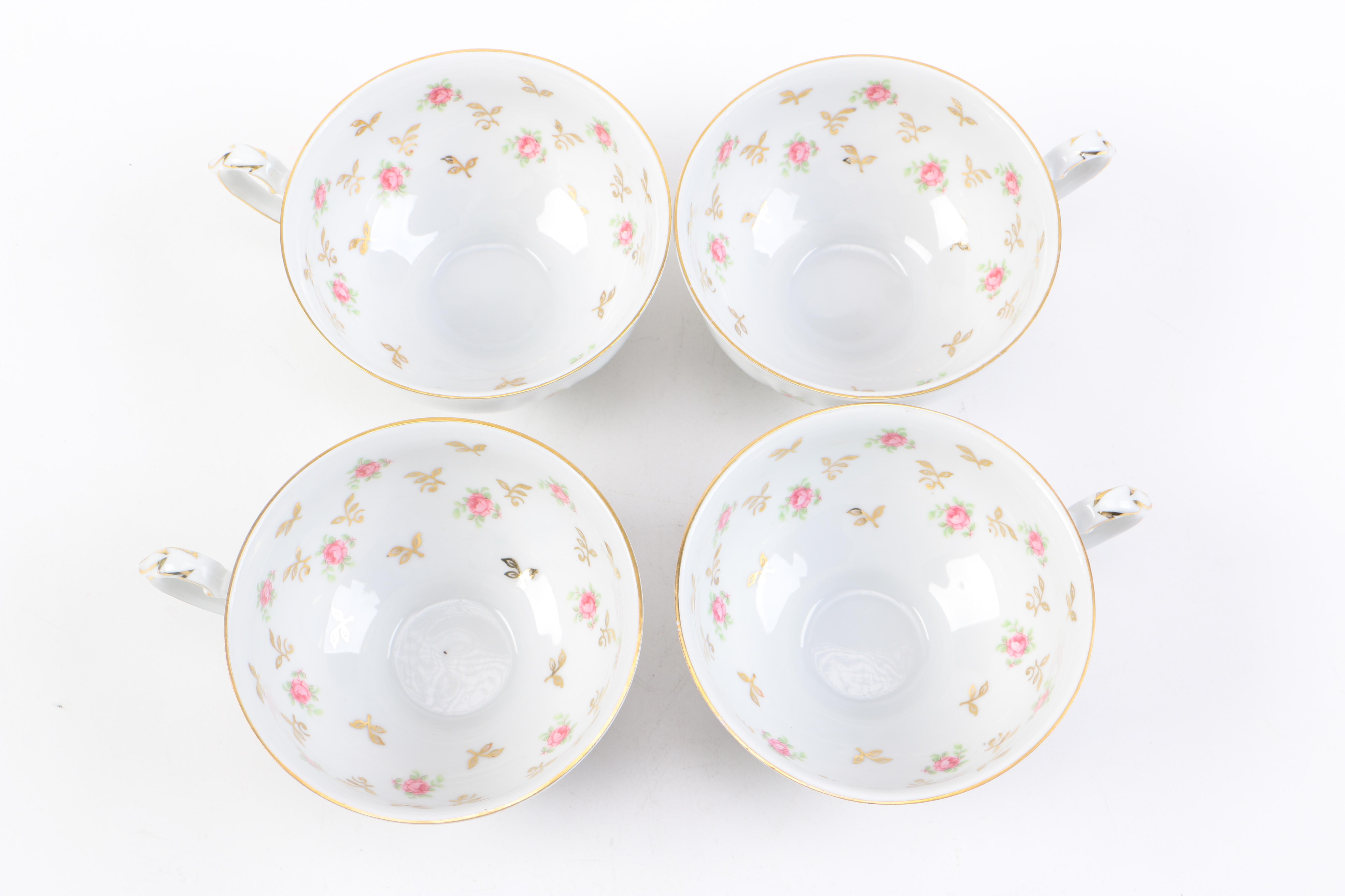 Winterling Footed Tea Cups and Serving Tray