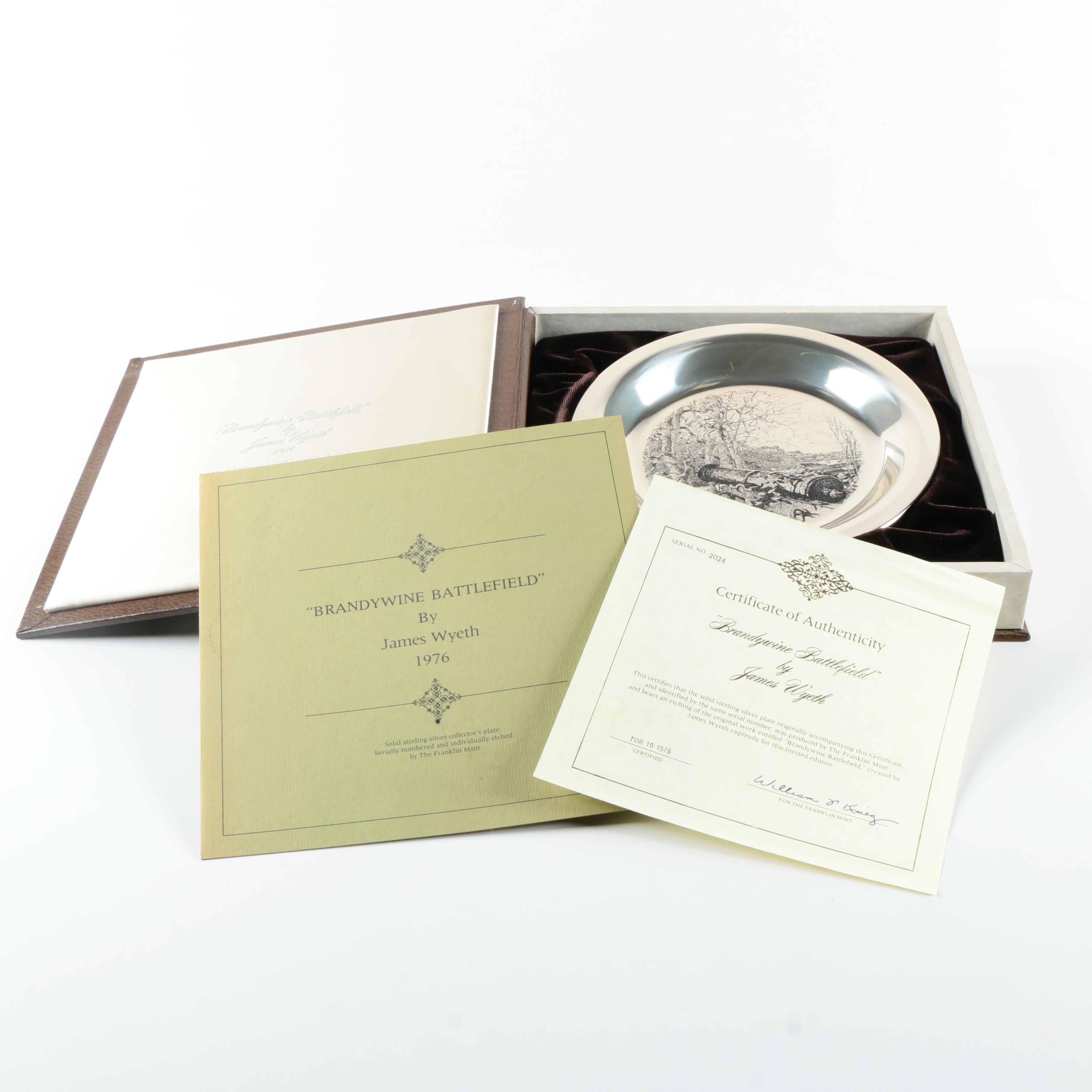 Franklin Mint Sterling Silver "Brandywine Battlefield" Decorative Plate