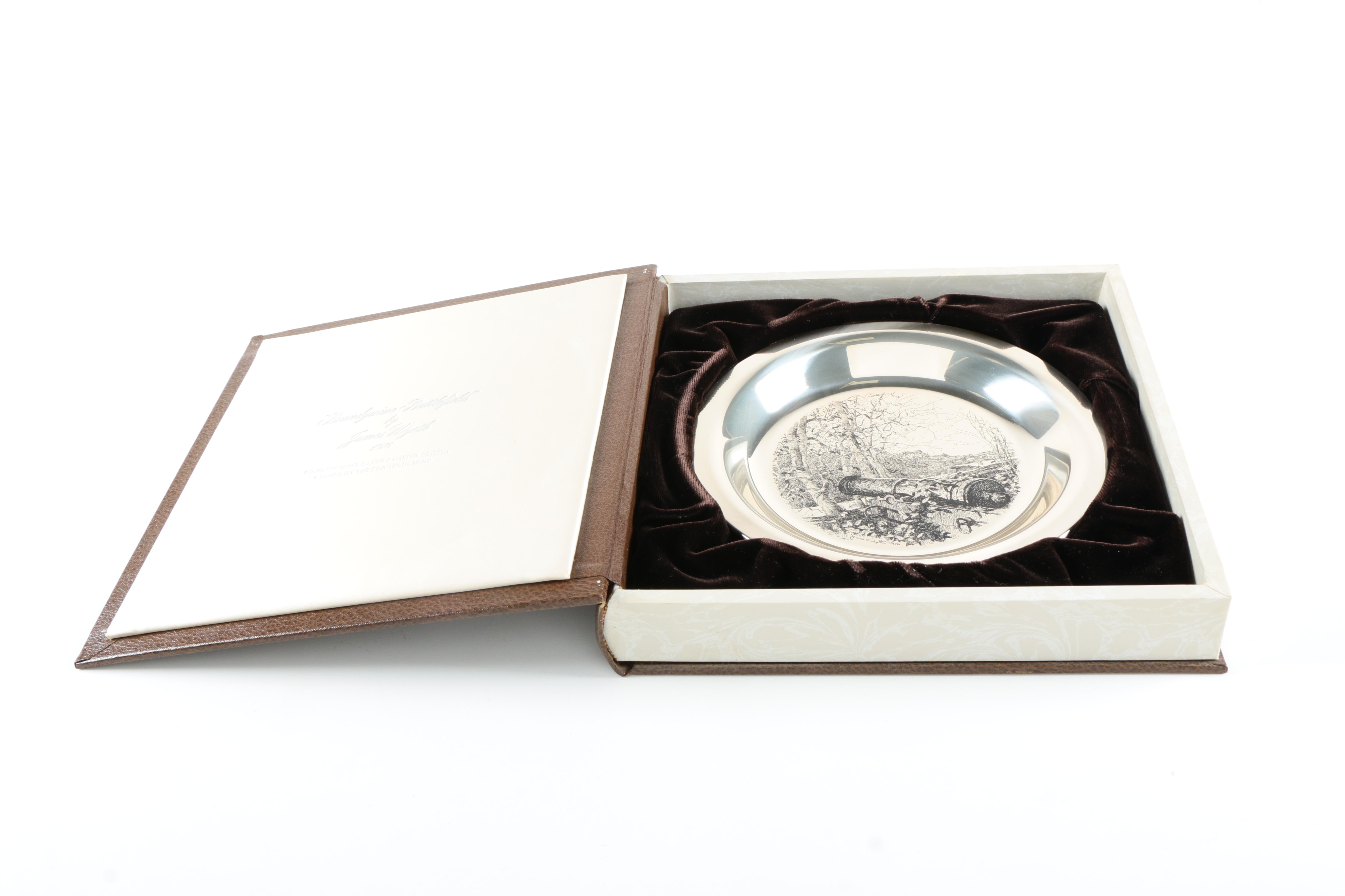 Franklin Mint Sterling Silver "Brandywine Battlefield" Decorative Plate