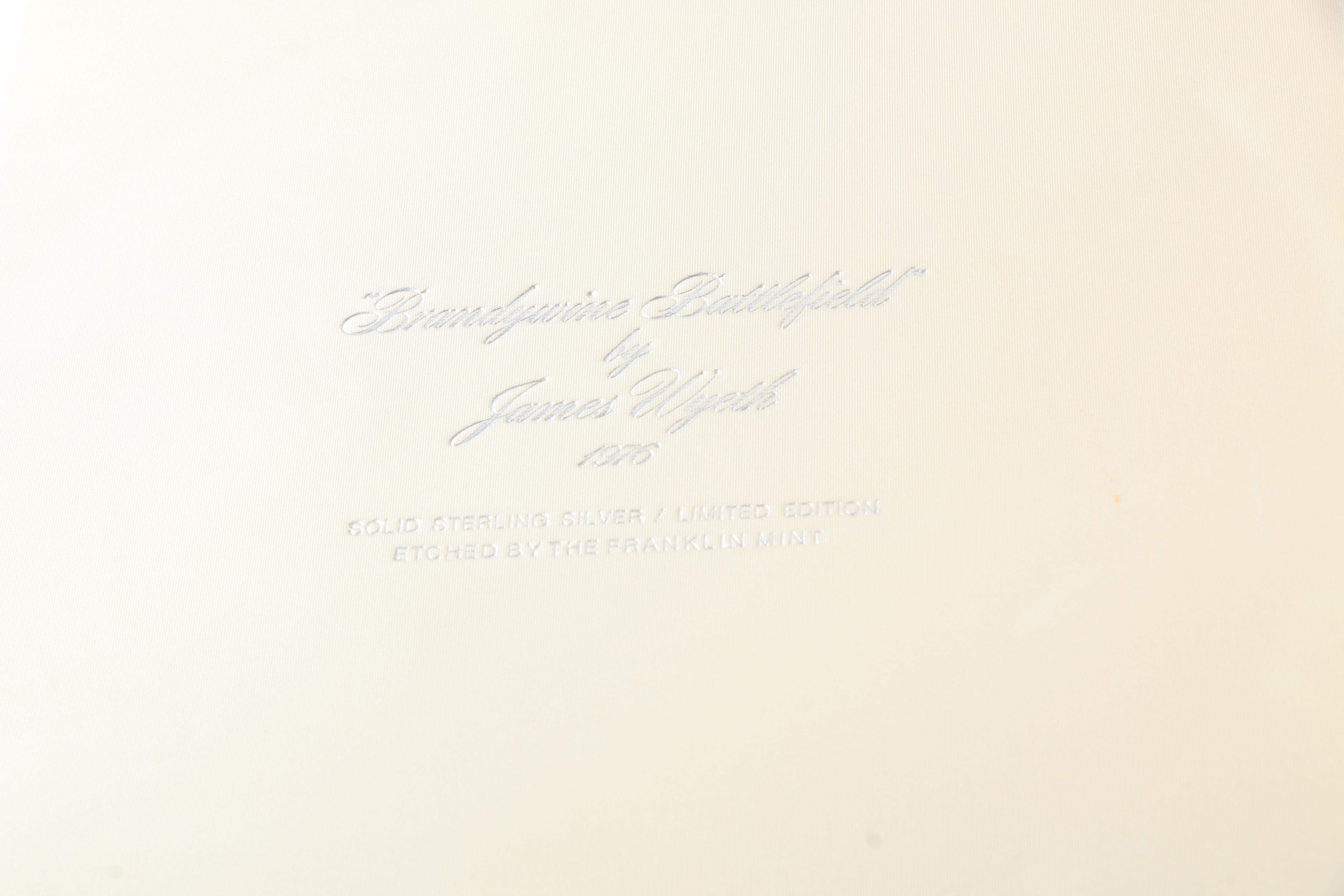 Franklin Mint Sterling Silver "Brandywine Battlefield" Decorative Plate