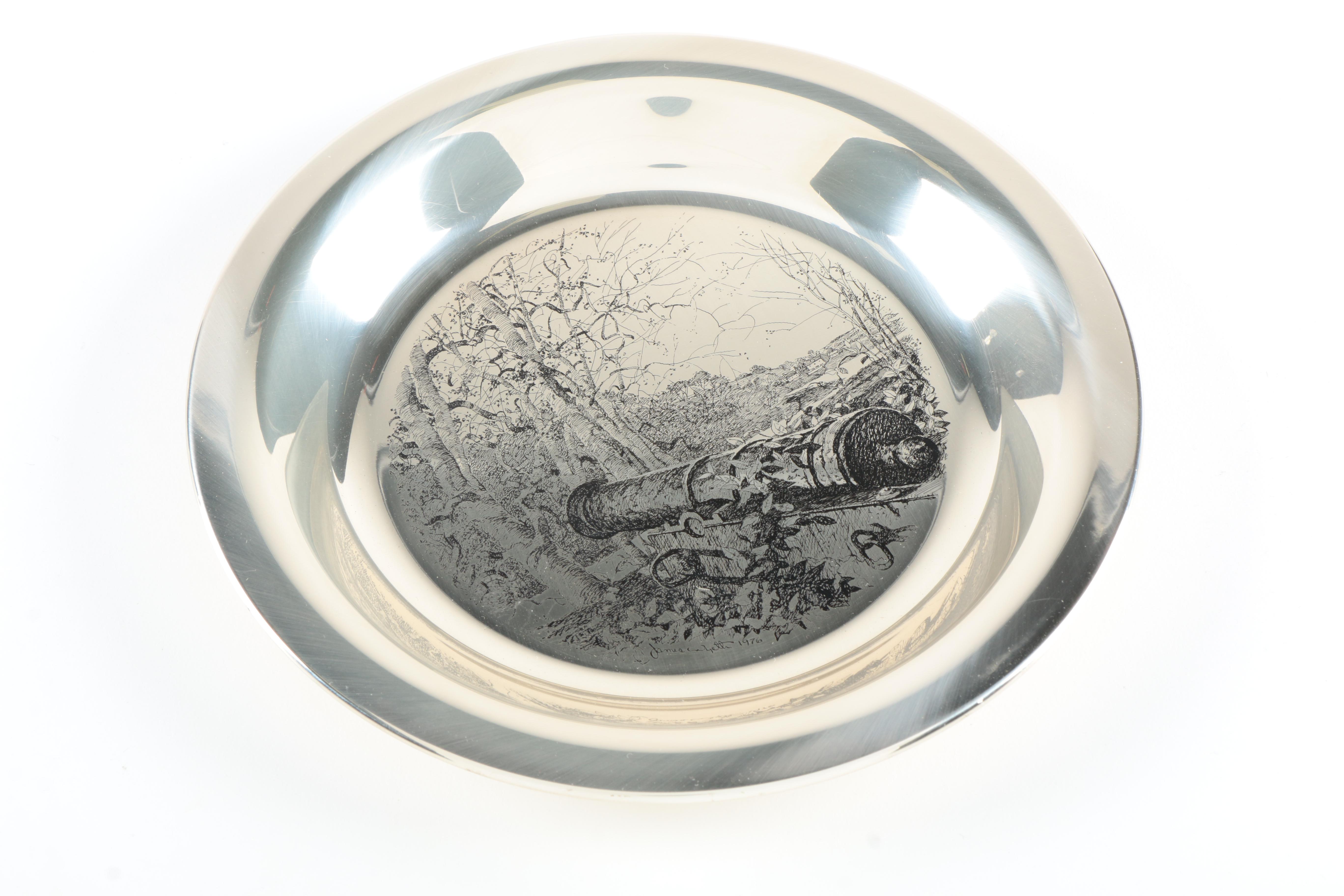 Franklin Mint Sterling Silver "Brandywine Battlefield" Decorative Plate