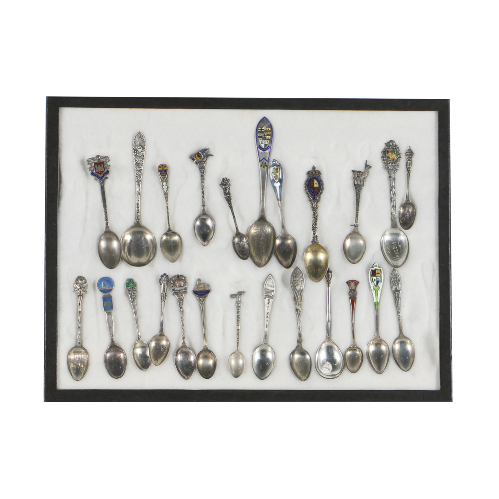 Sterling Silver and Enamel Souvenir Spoons