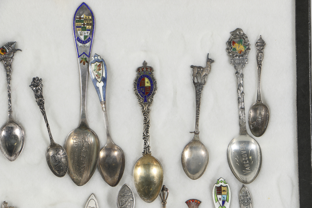 Sterling Silver and Enamel Souvenir Spoons