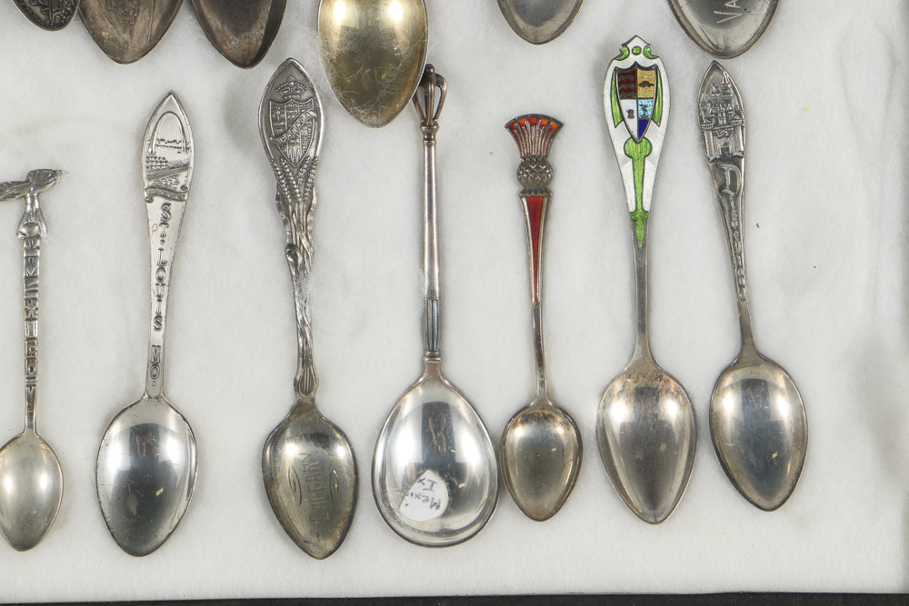 Sterling Silver and Enamel Souvenir Spoons